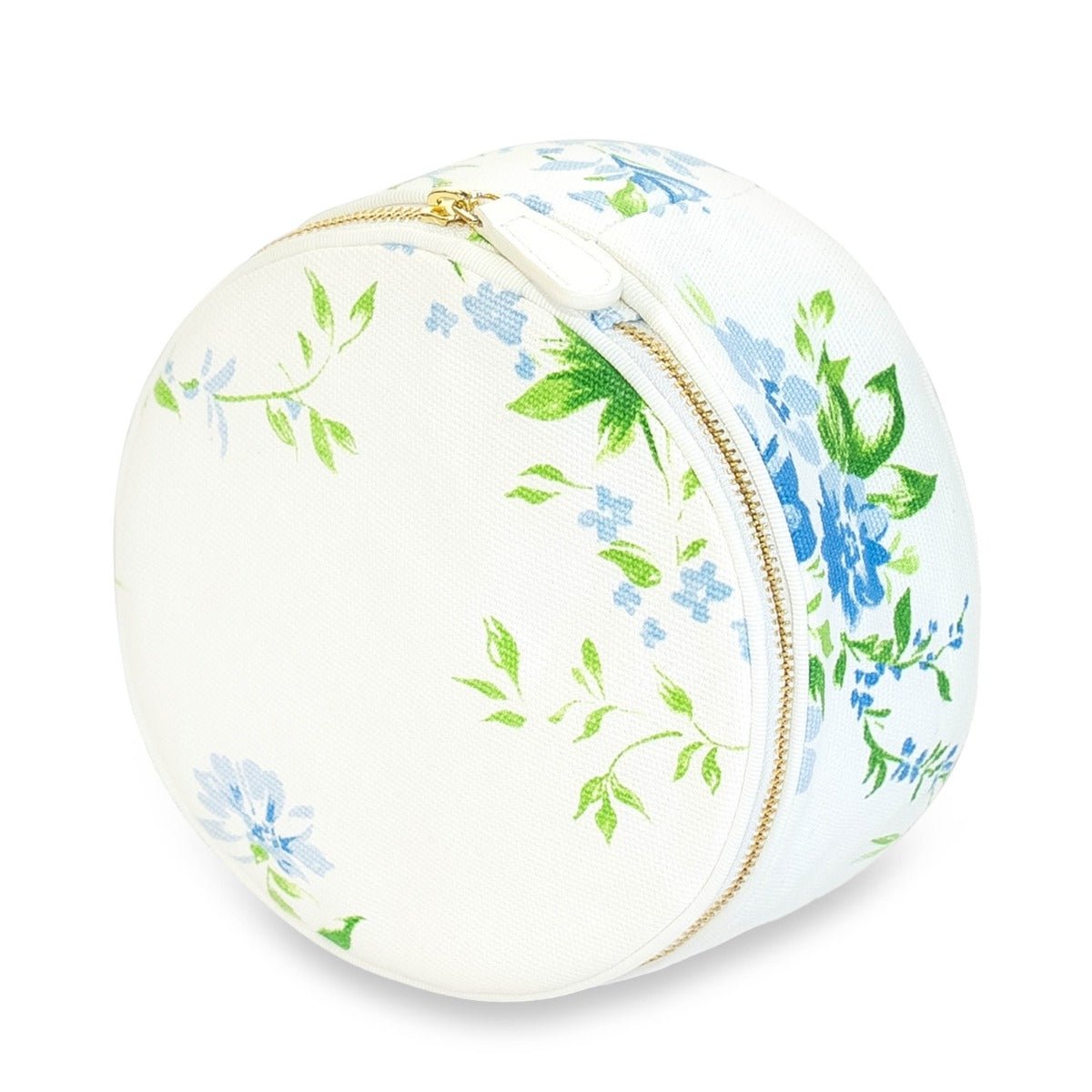 Fleurs du Vent Large Round Jewelry Case by D Porthault pour AERIN