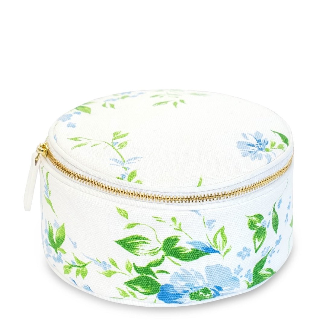 Fleurs du Vent Large Round Jewelry Case by D Porthault pour AERIN