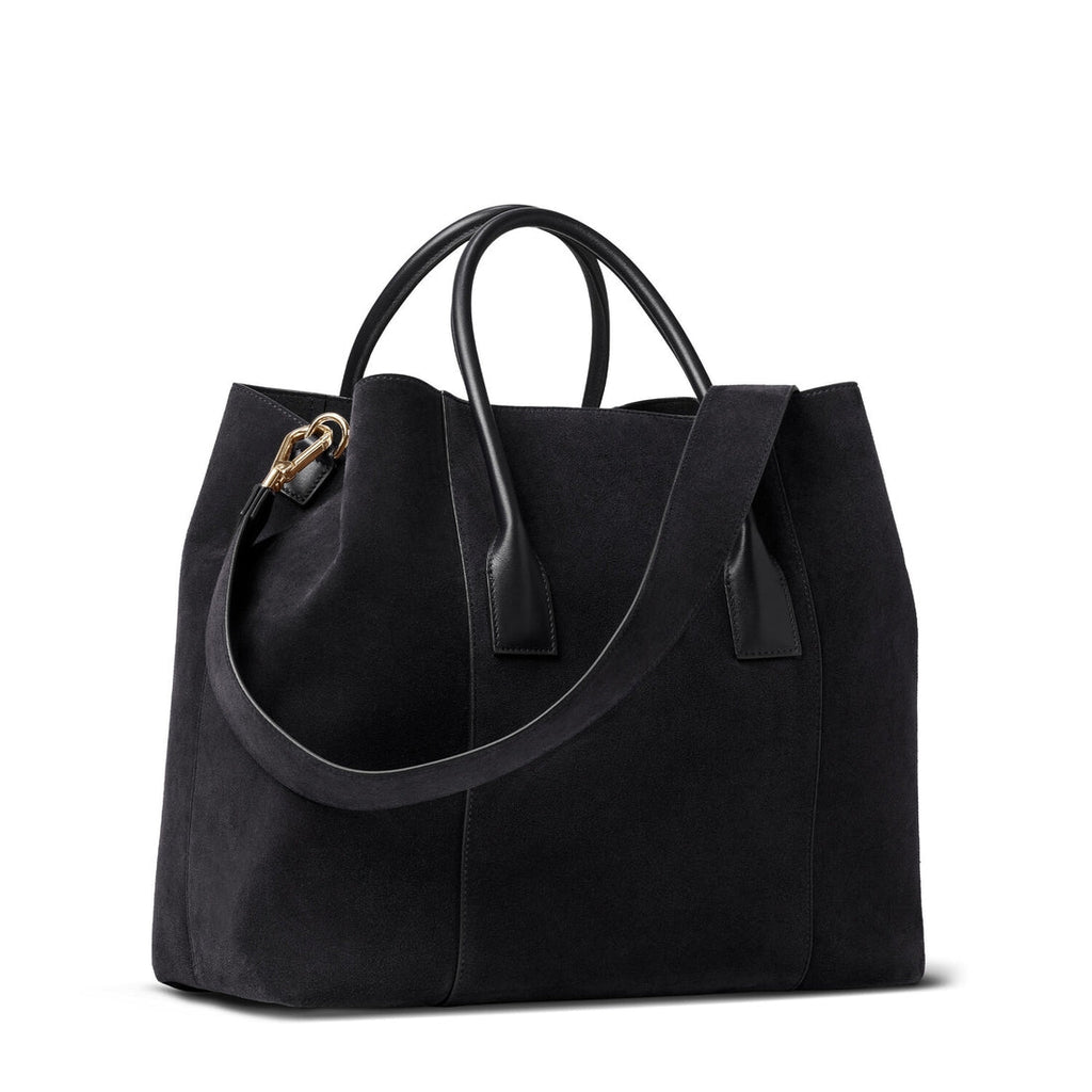Mini Weekender in Black Suede by AERIN