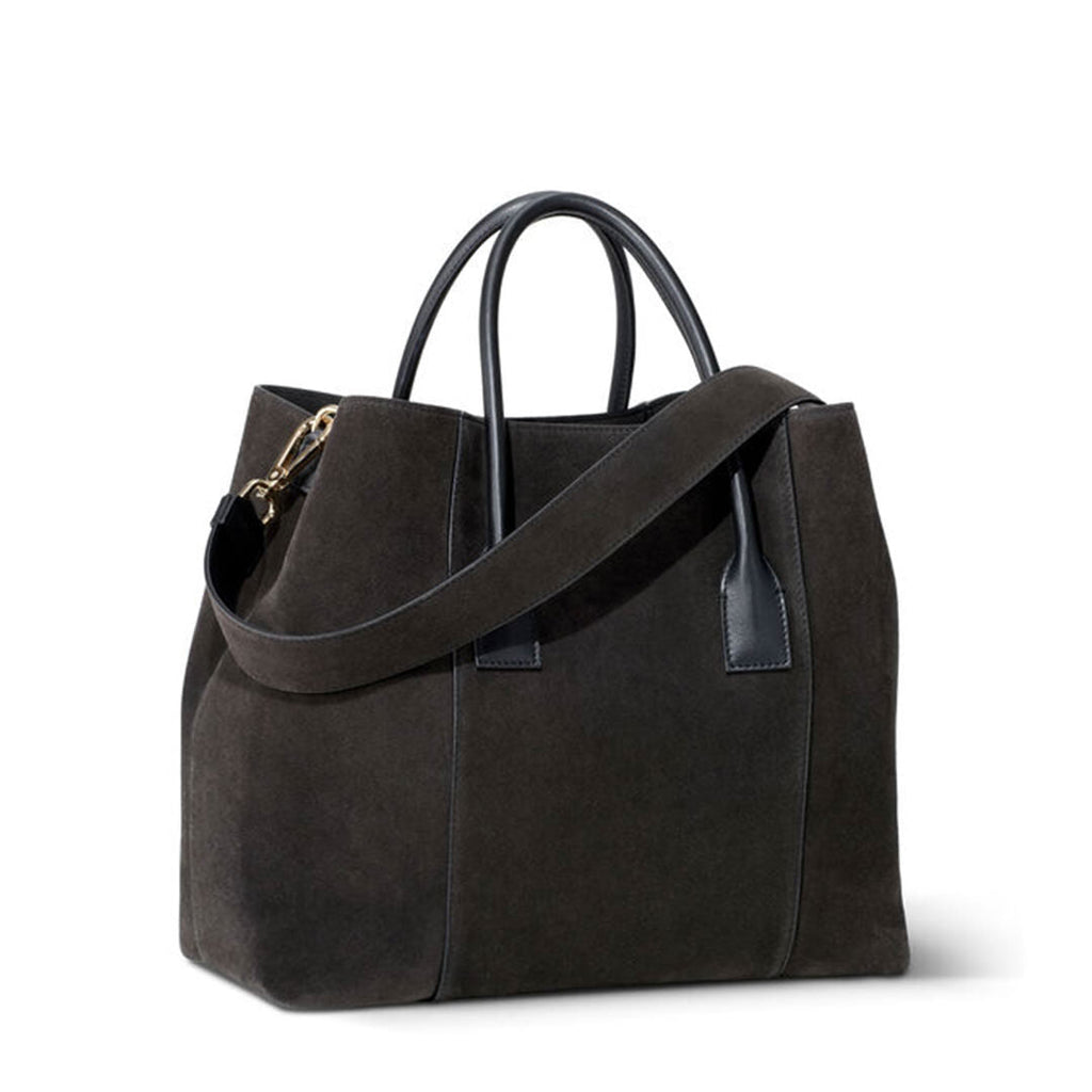 Mini Weekender in Dark Gray Suede by AERIN