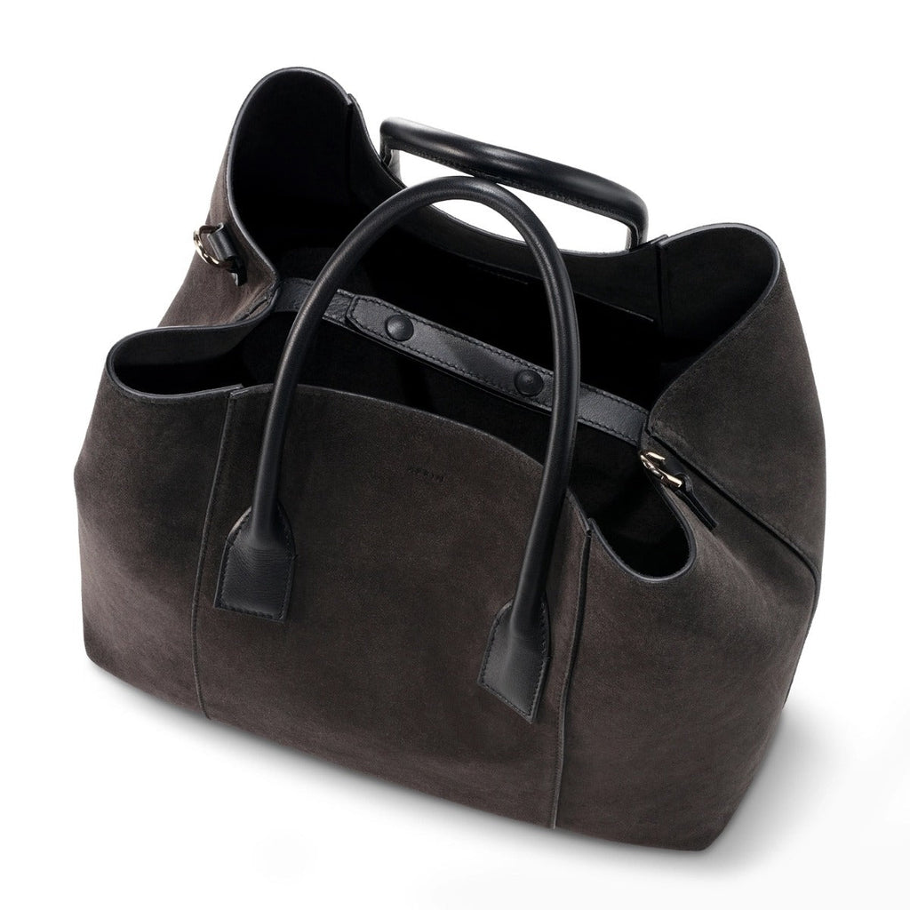 Mini Weekender in Dark Gray Suede by AERIN
