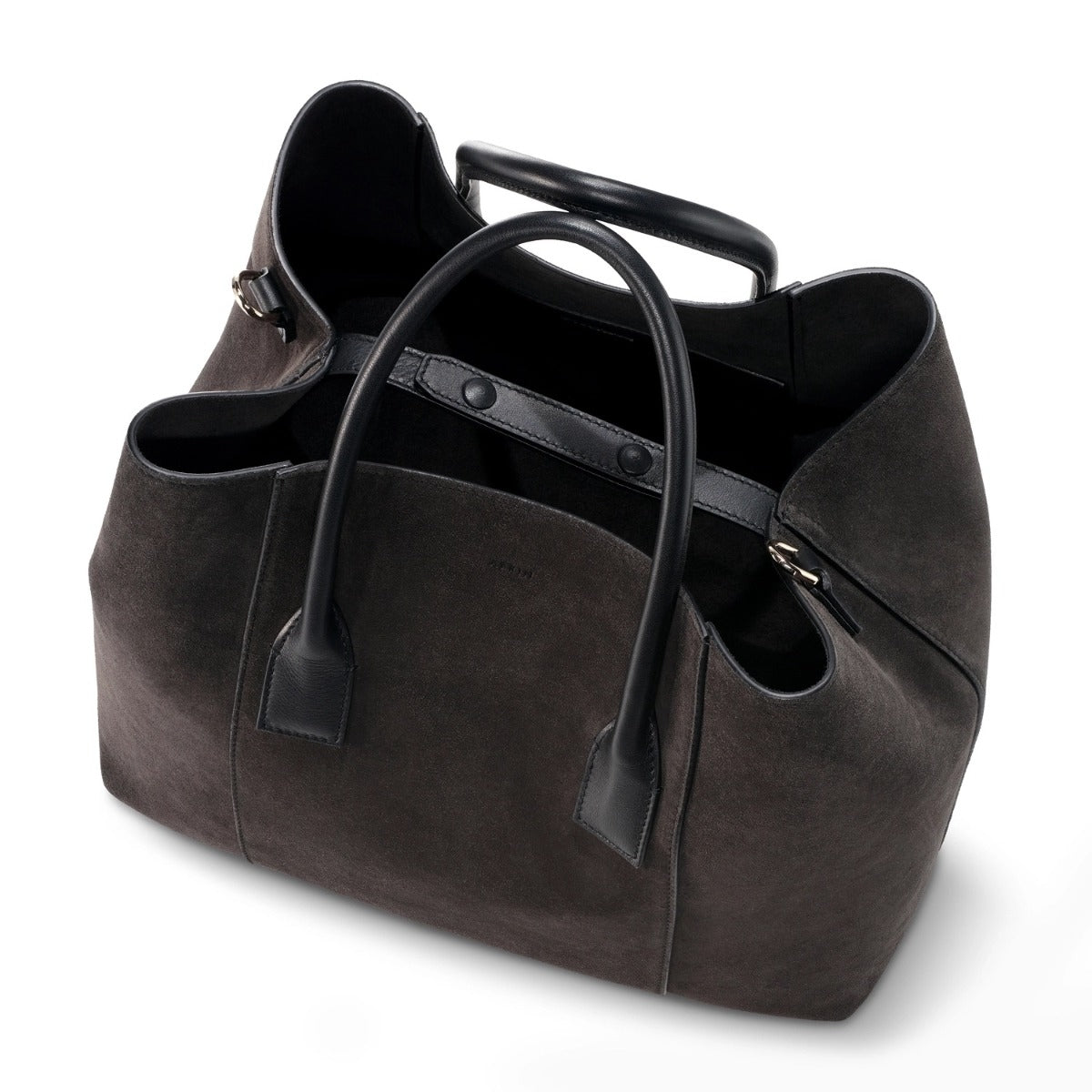 Mini Weekender in Dark Gray Suede by AERIN