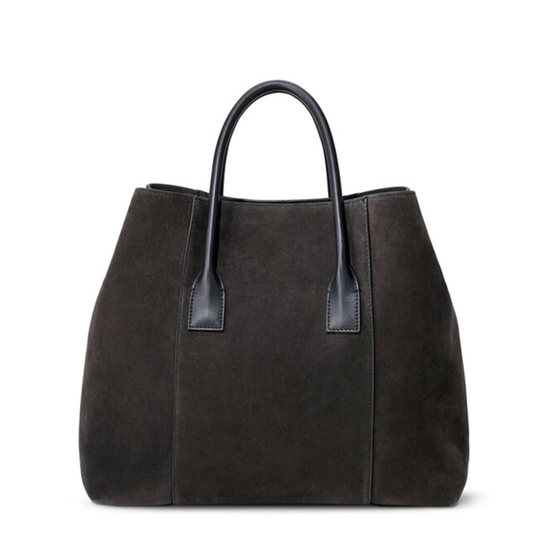 Mini Weekender in Dark Gray Suede by AERIN