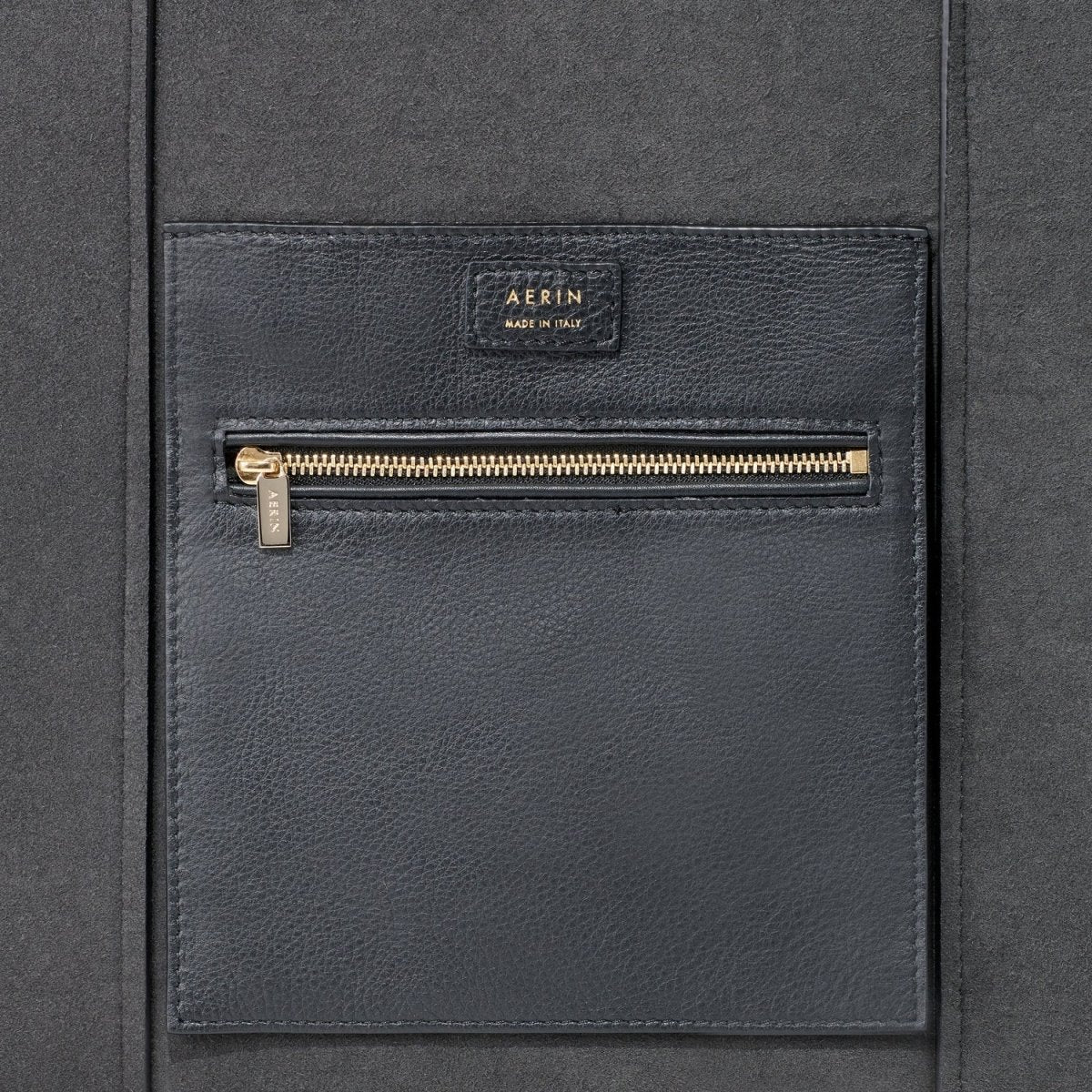 Mini Weekender in Dark Gray Suede by AERIN