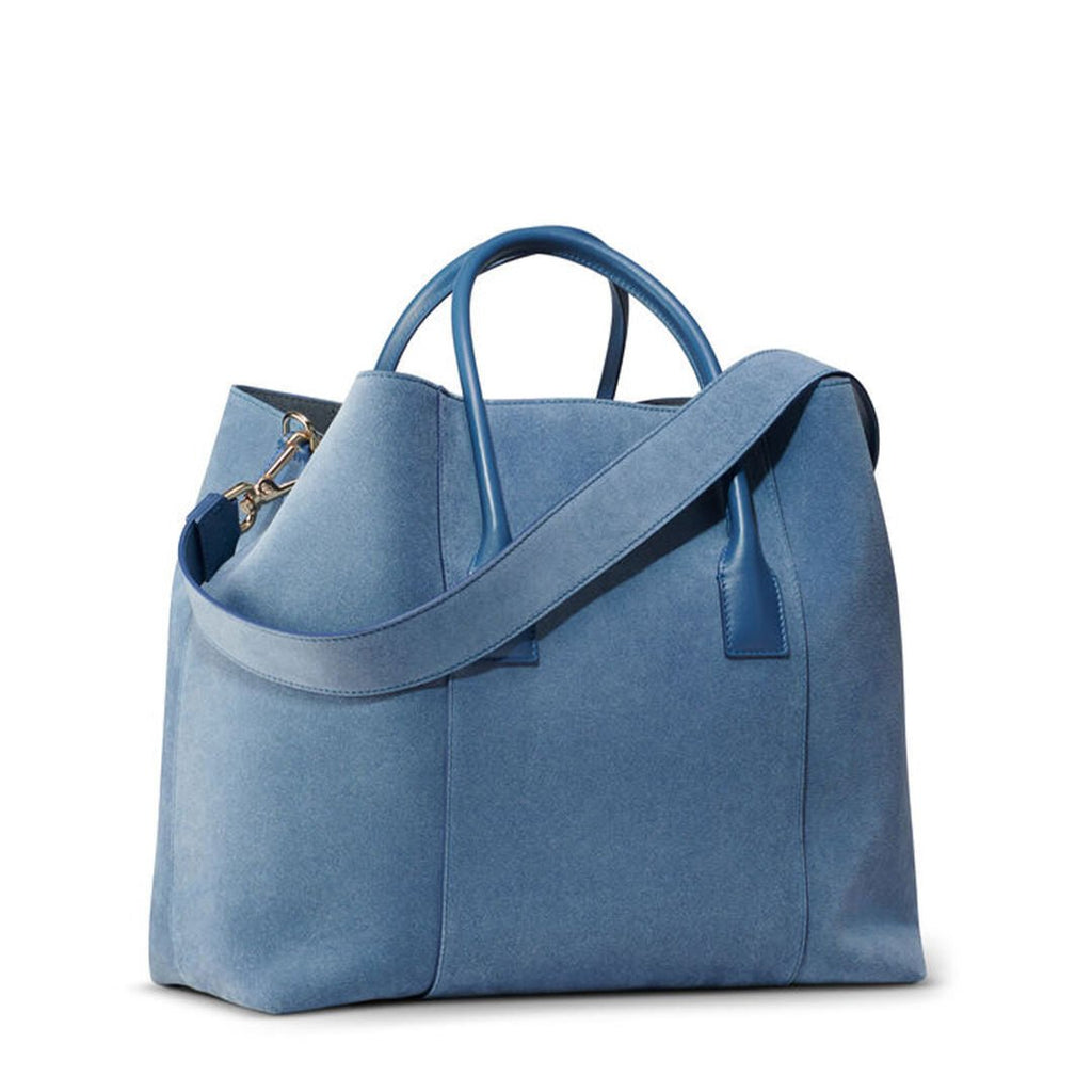 Mini Weekender in Denim Blue Suede by AERIN