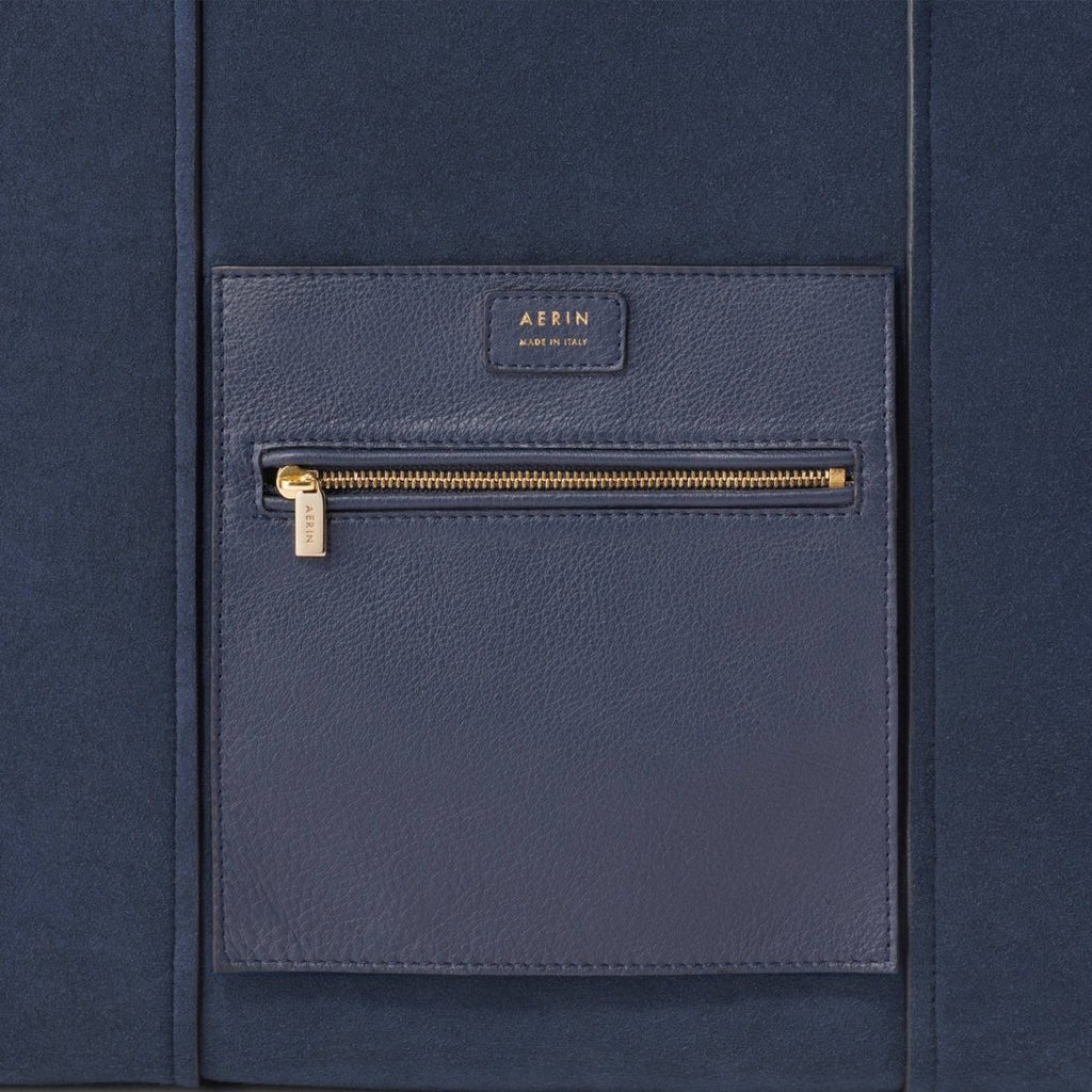 Mini Weekender in Marine Suede by AERIN
