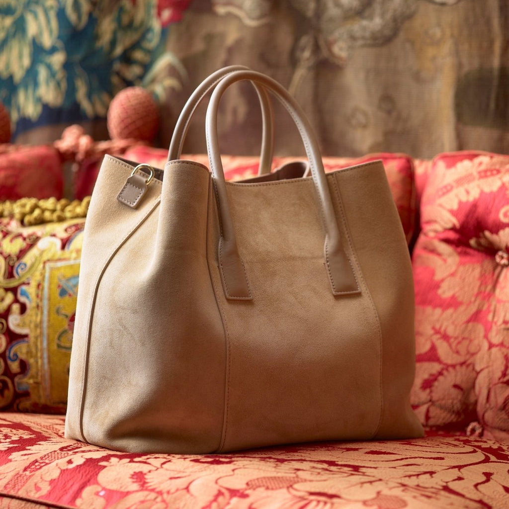 Mini Weekender in Sand Suede by AERIN