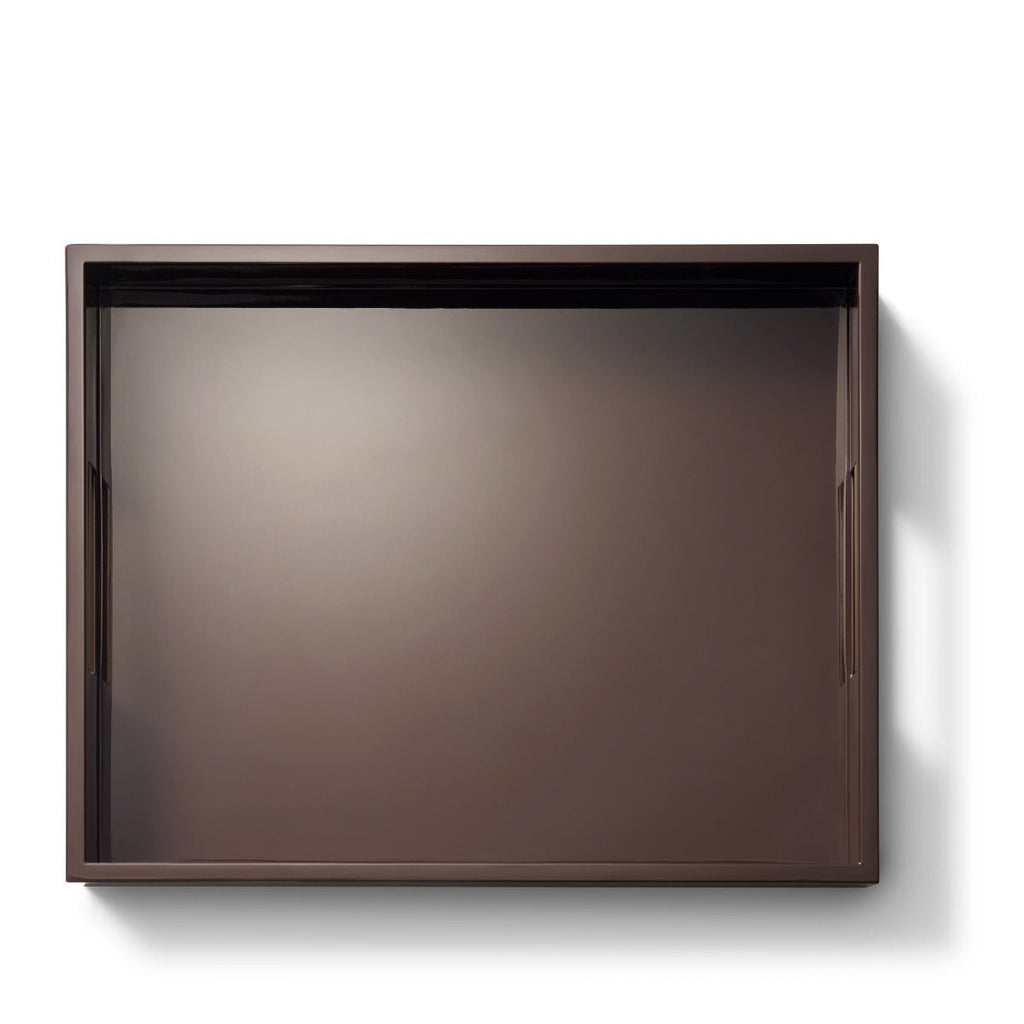Piero Lacquer Tray in Chocolate by AERIN