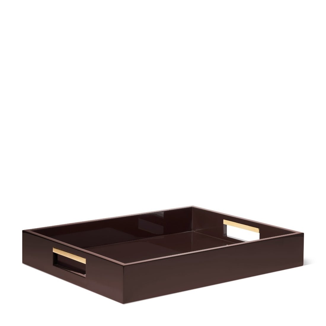 Piero Lacquer Tray in Chocolate by AERIN