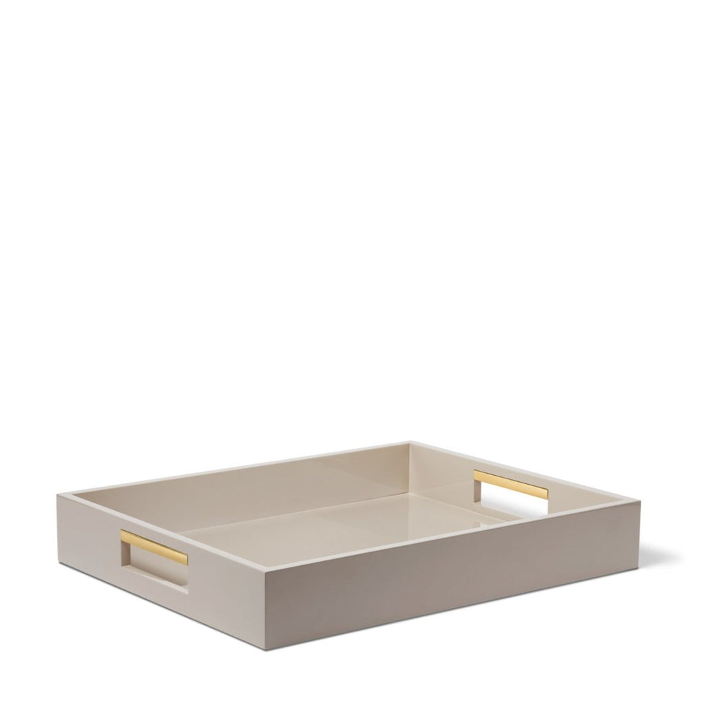 Piero Lacquer Tray in Taupe by AERIN