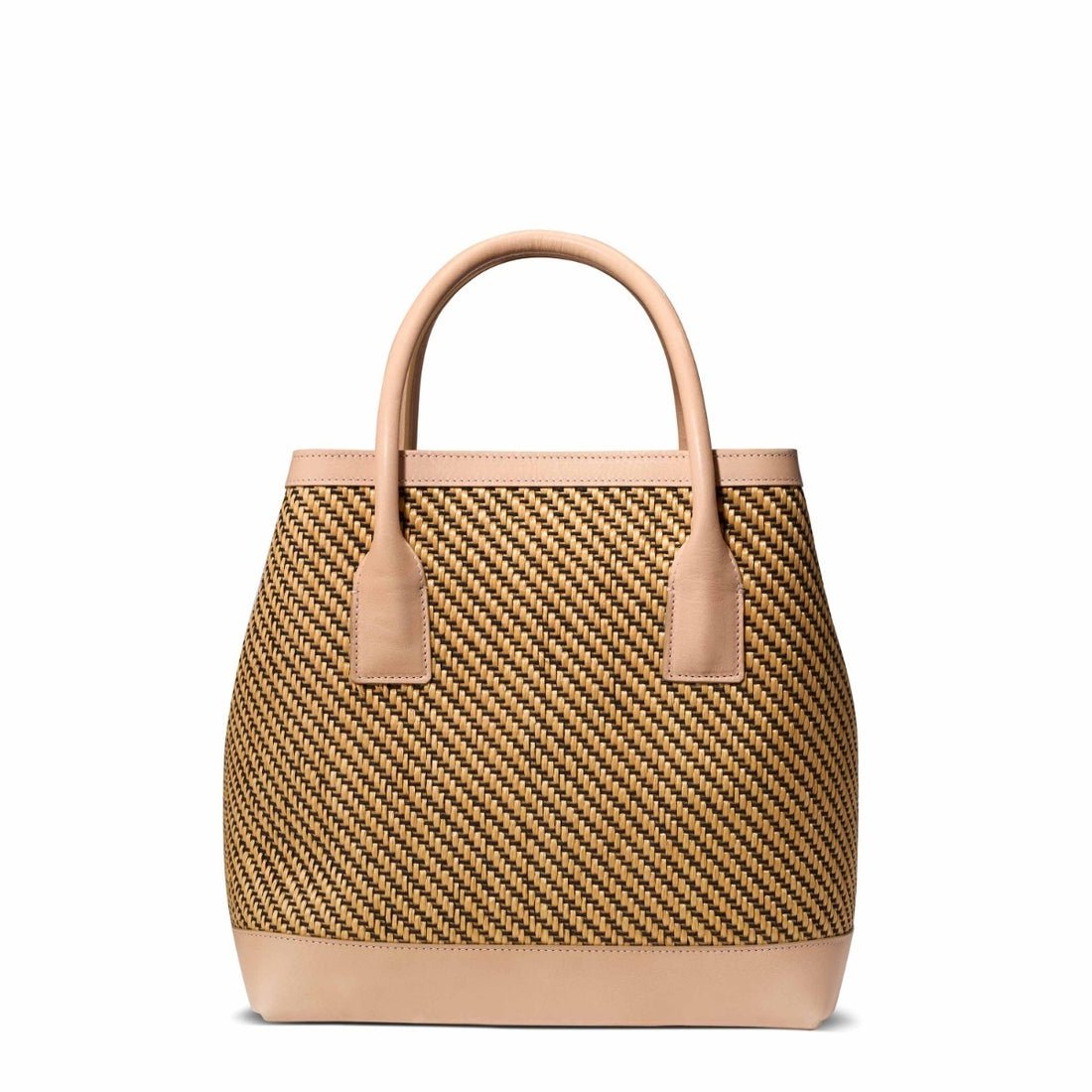 Raffia Nano Weekender Bag in Black & Natural by AERIN