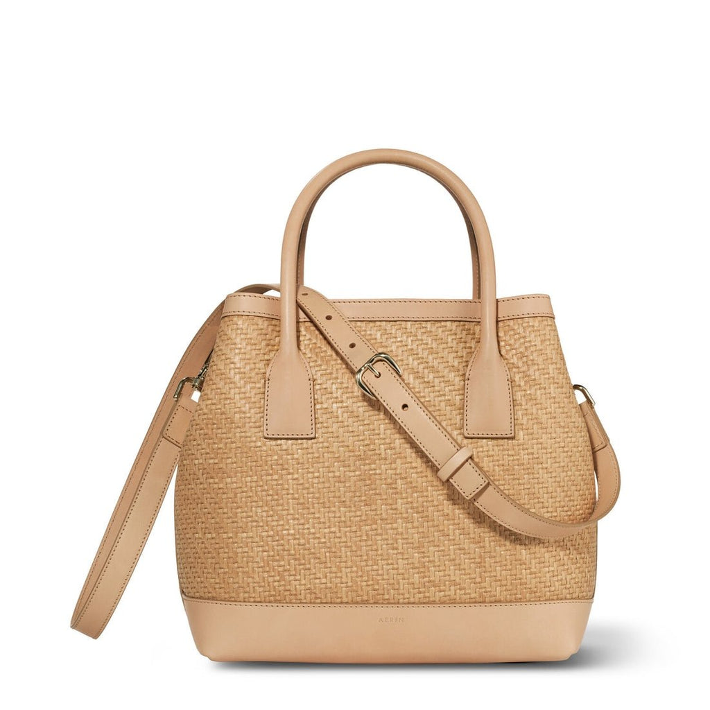 Raffia Nano Weekender Bag in Natural by AERIN
