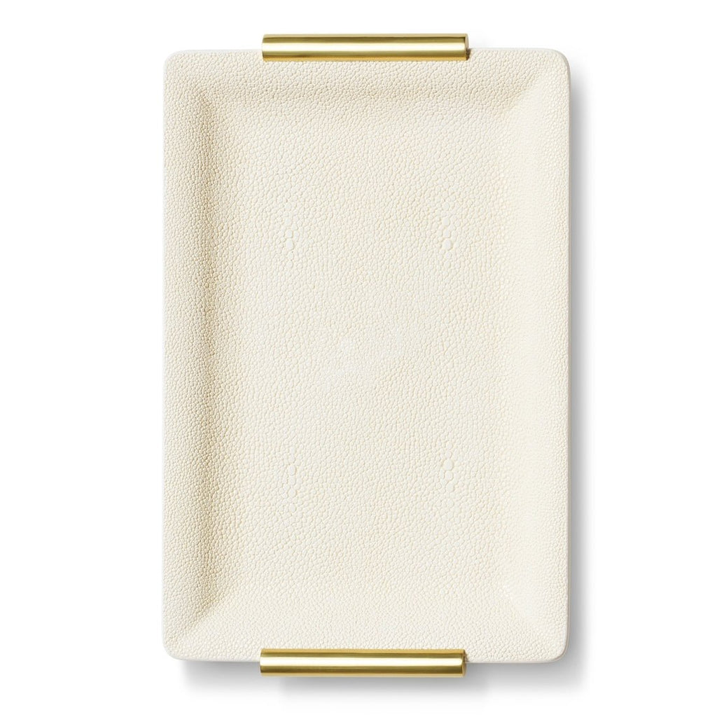 Shagreen Small Vanity Tray in Cream by AERIN