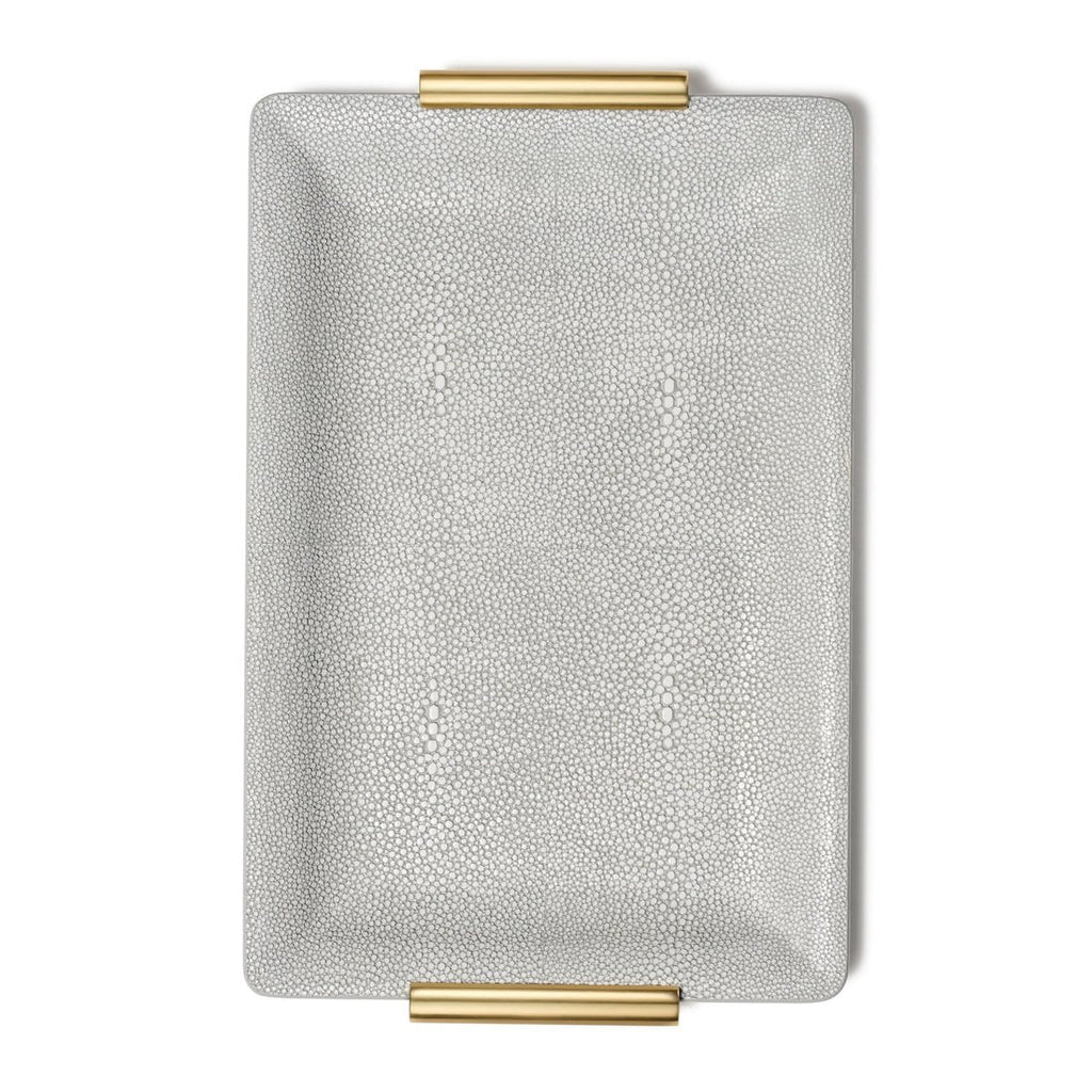 Shagreen Small Vanity Tray in Dove by AERIN