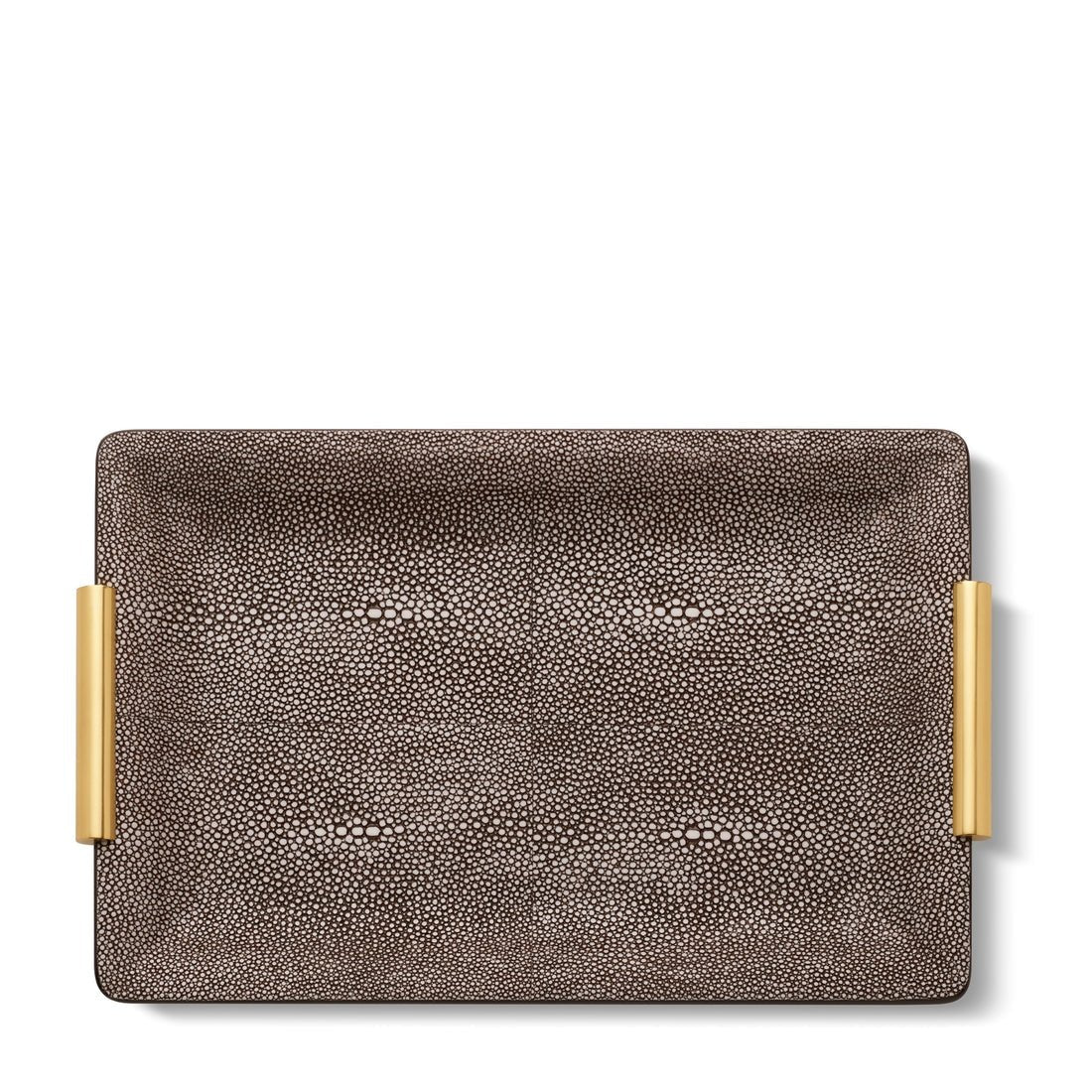 Shagreen Small Vanity Tray in Chocolate by AERIN