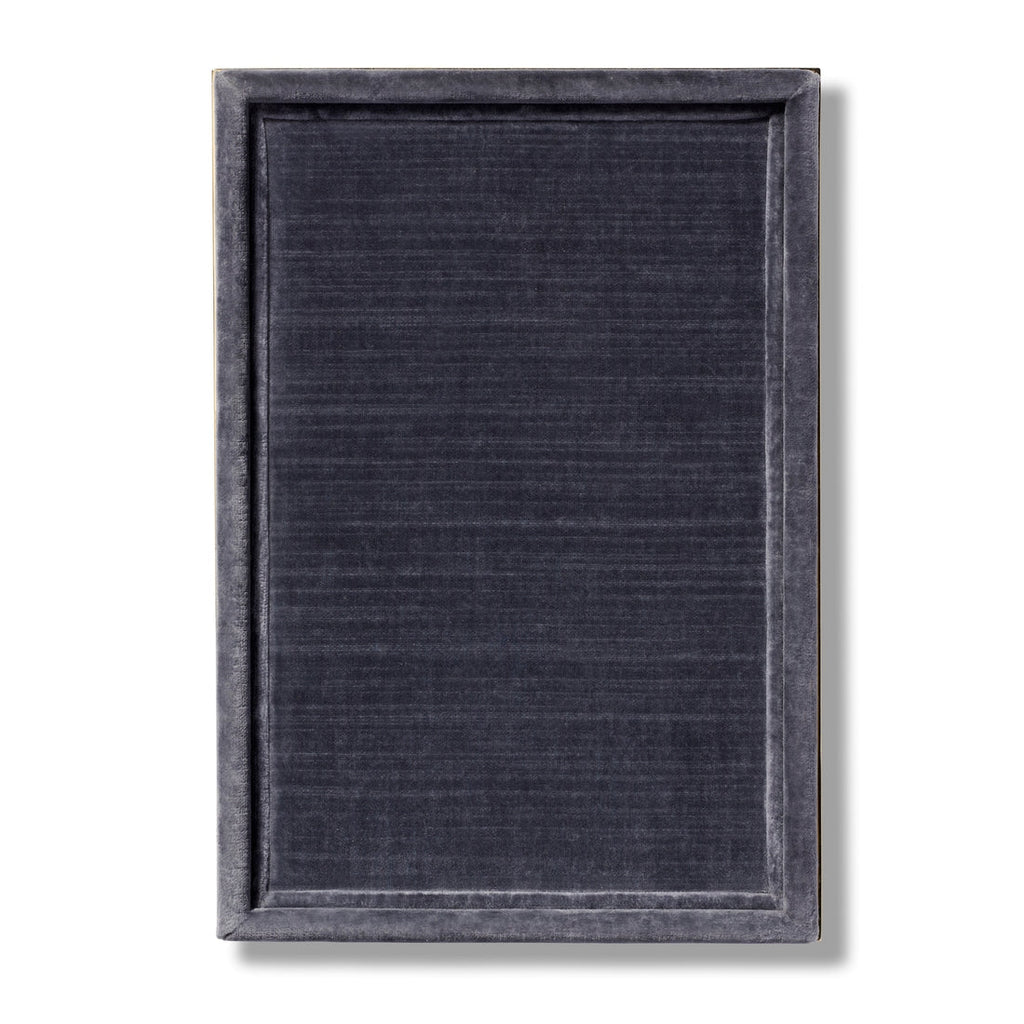 Valentina Velvet Rectangular Tray in Dusk Blue by AERIN