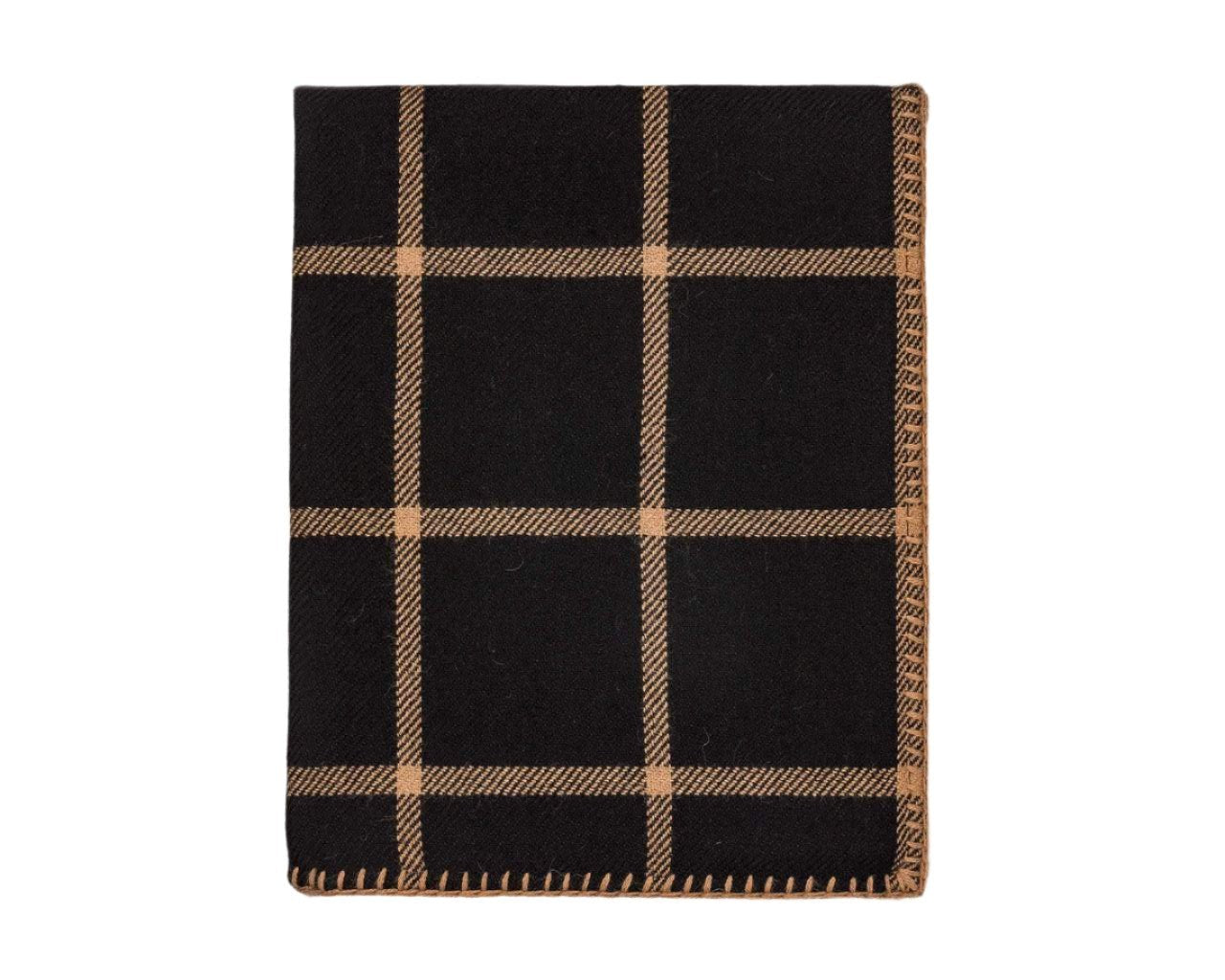 Alicia Adams Alpaca Graydon Throw in Black and Camel