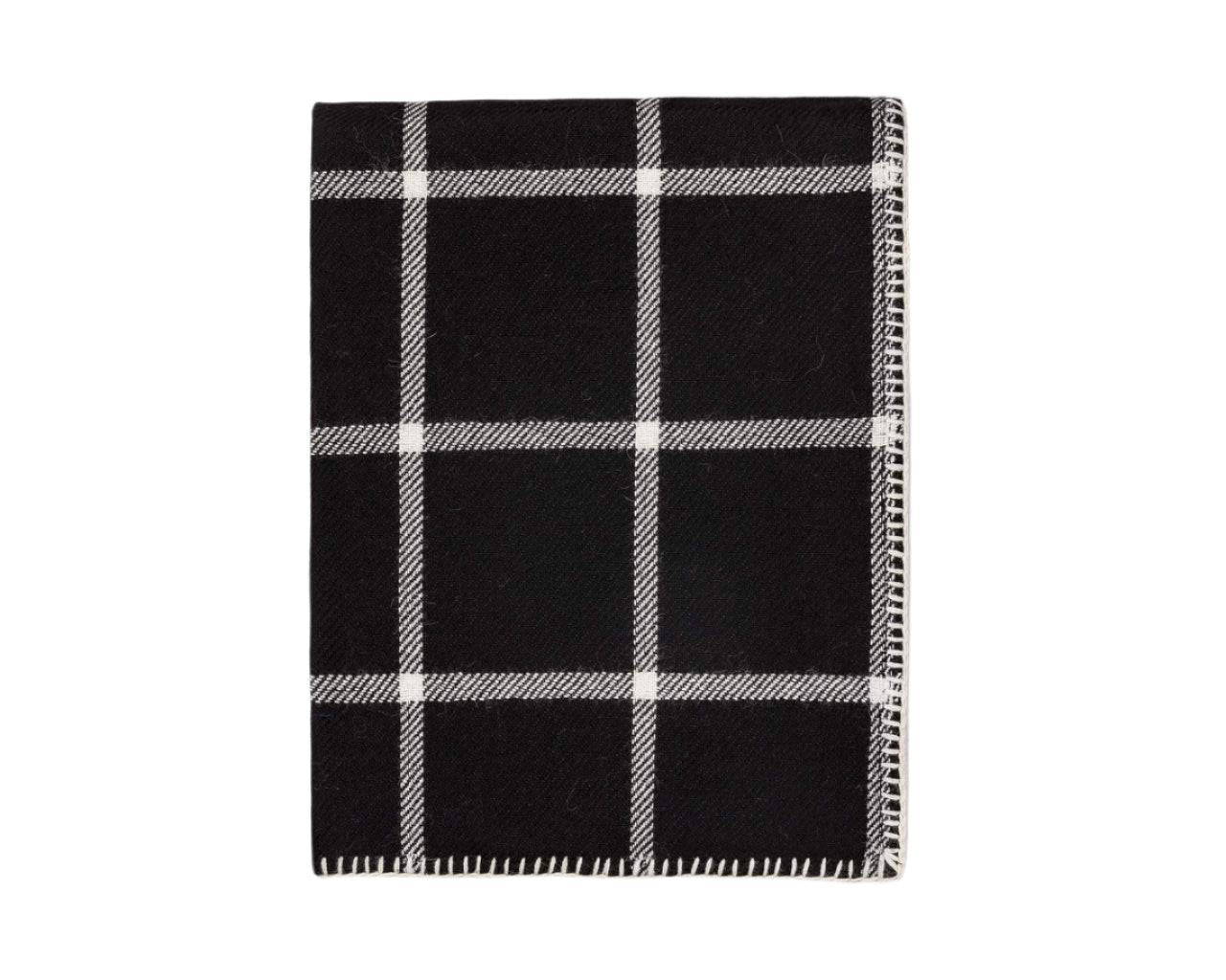 Alicia Adams Alpaca Graydon Throw in Black and Ivory