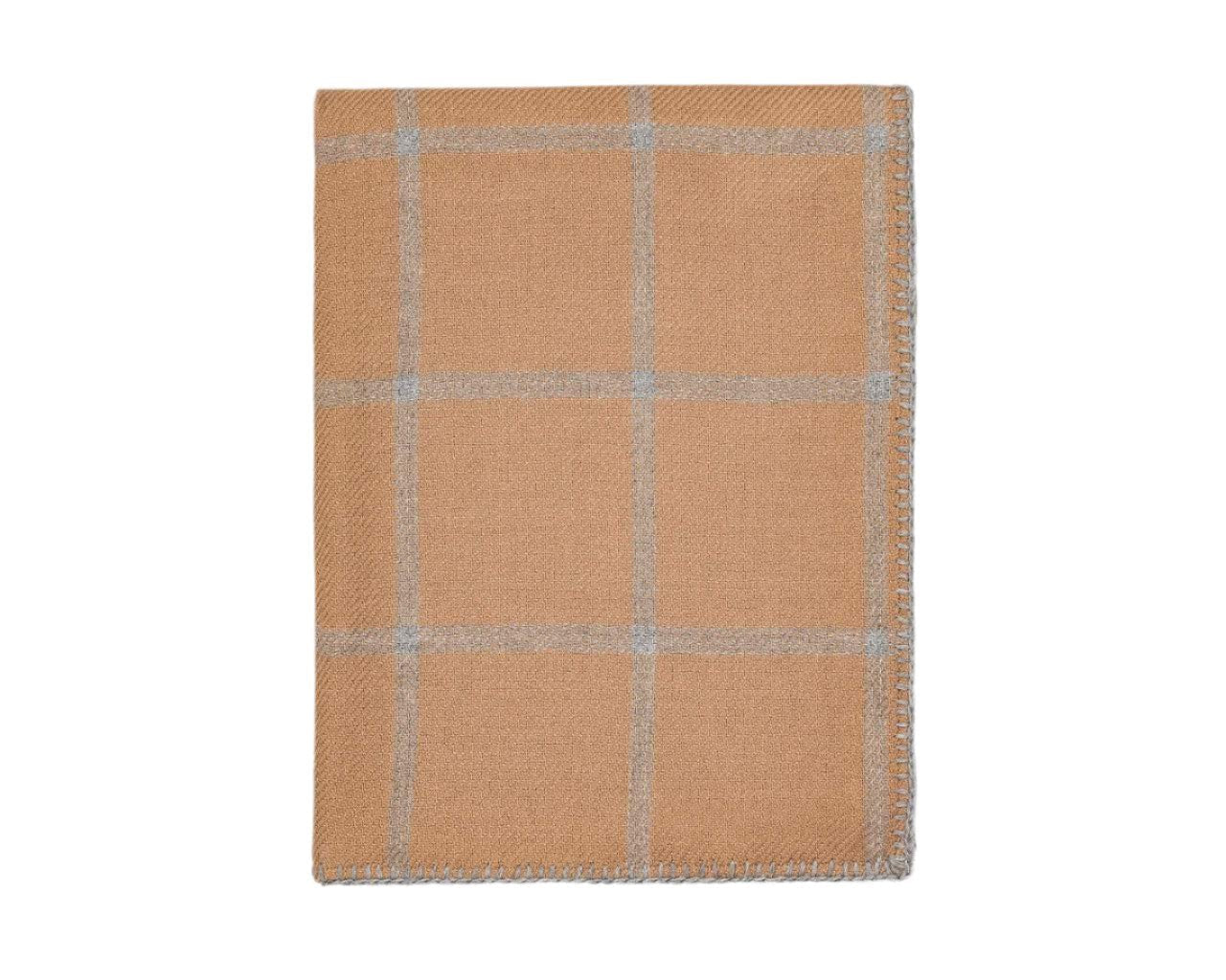 Alicia Adams Alpaca Graydon Throw in Camel and Light Grey