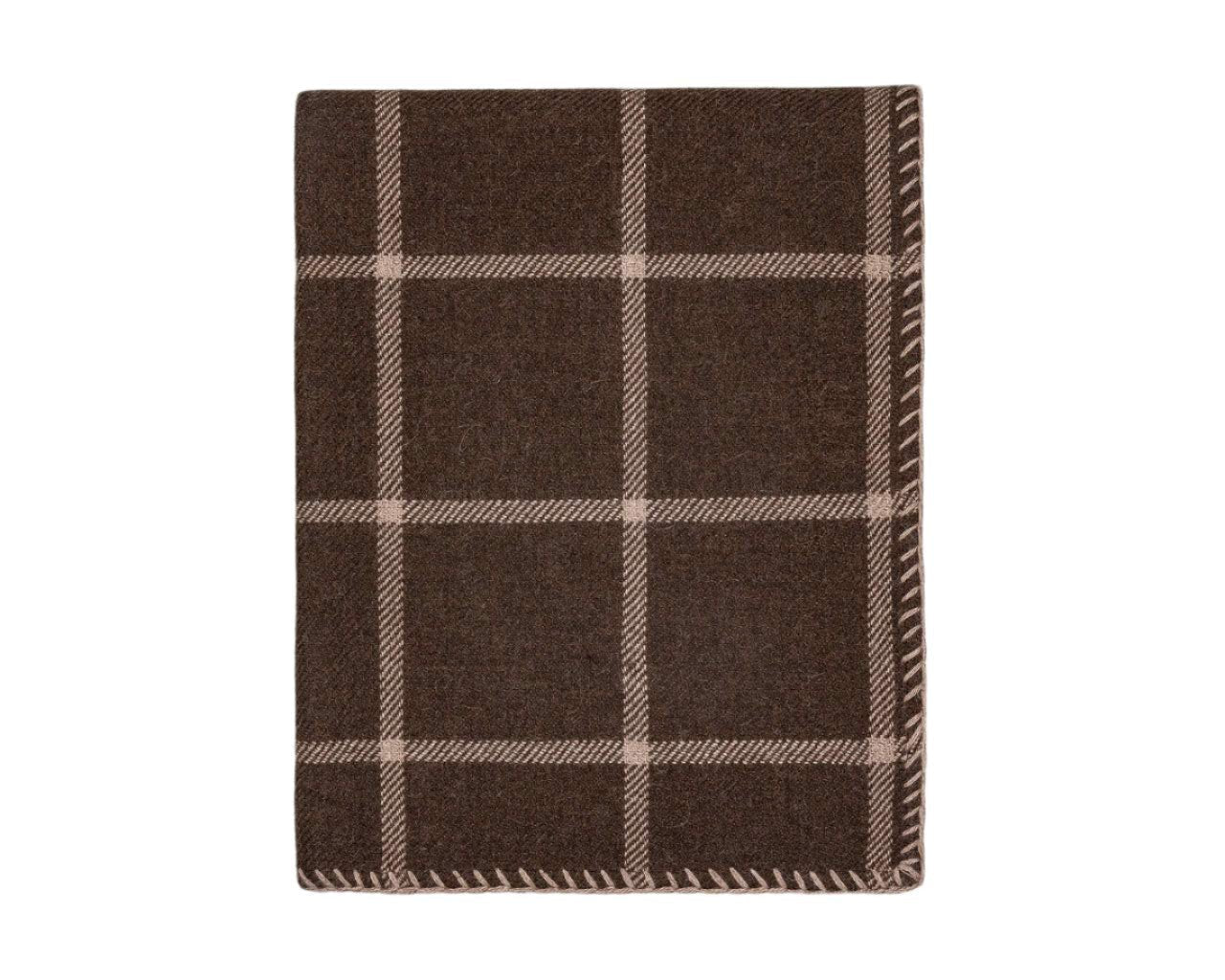 Alicia Adams Alpaca Graydon Throw in Chocolate Brown and Taupe