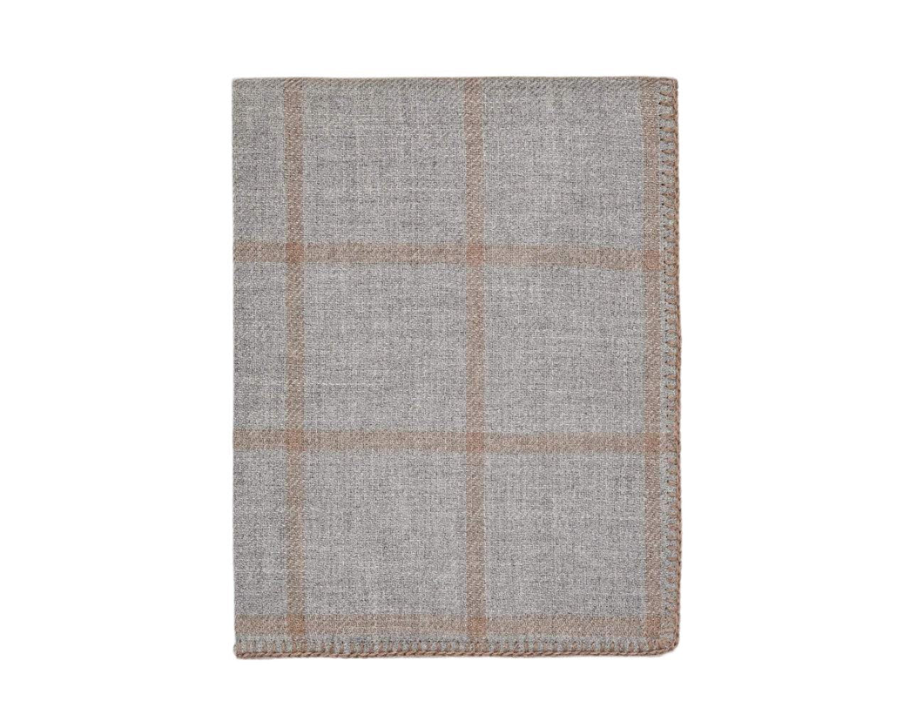Alicia Adams Alpaca Graydon Throw in Light Grey and Taupe