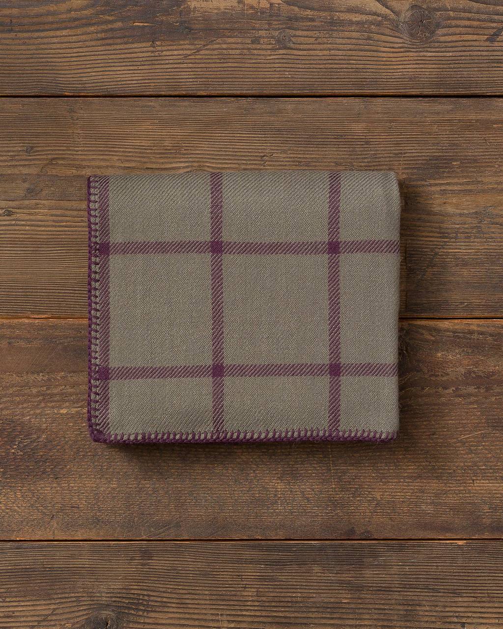 Alicia Adams Alpaca Graydon Throw in Moss and Purple