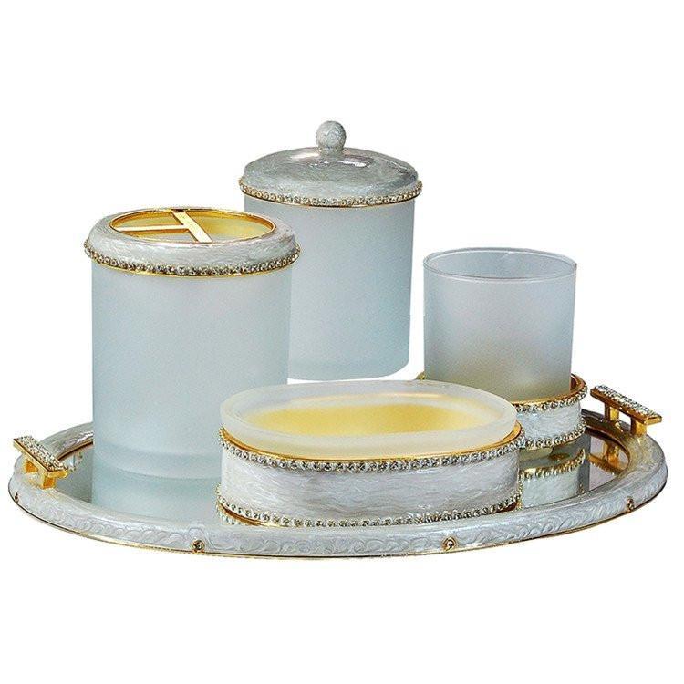 Audrey Bath Accessories w. Gold Trim by Mike + Ally
