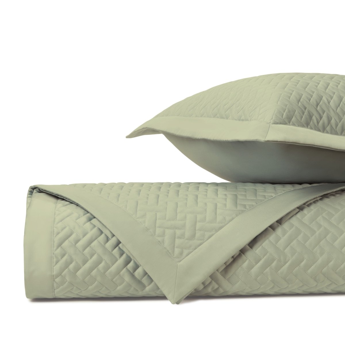 Basketweave Quilted Crystal Green by Home Treasures