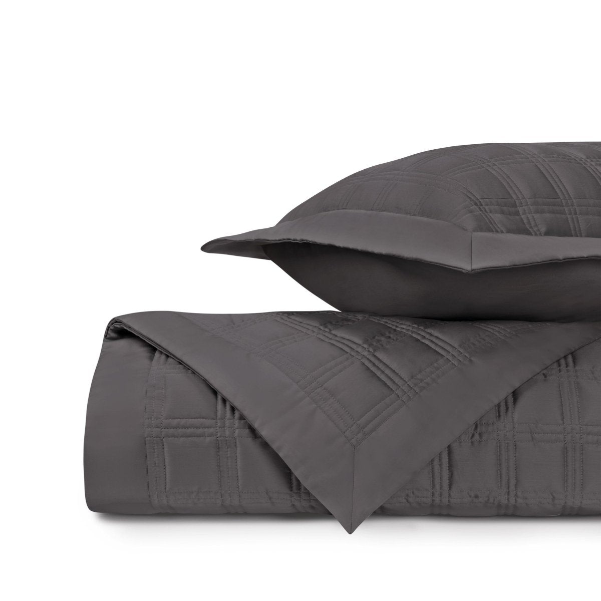 Block Quilted Grisaglia Gray by Home Treasures