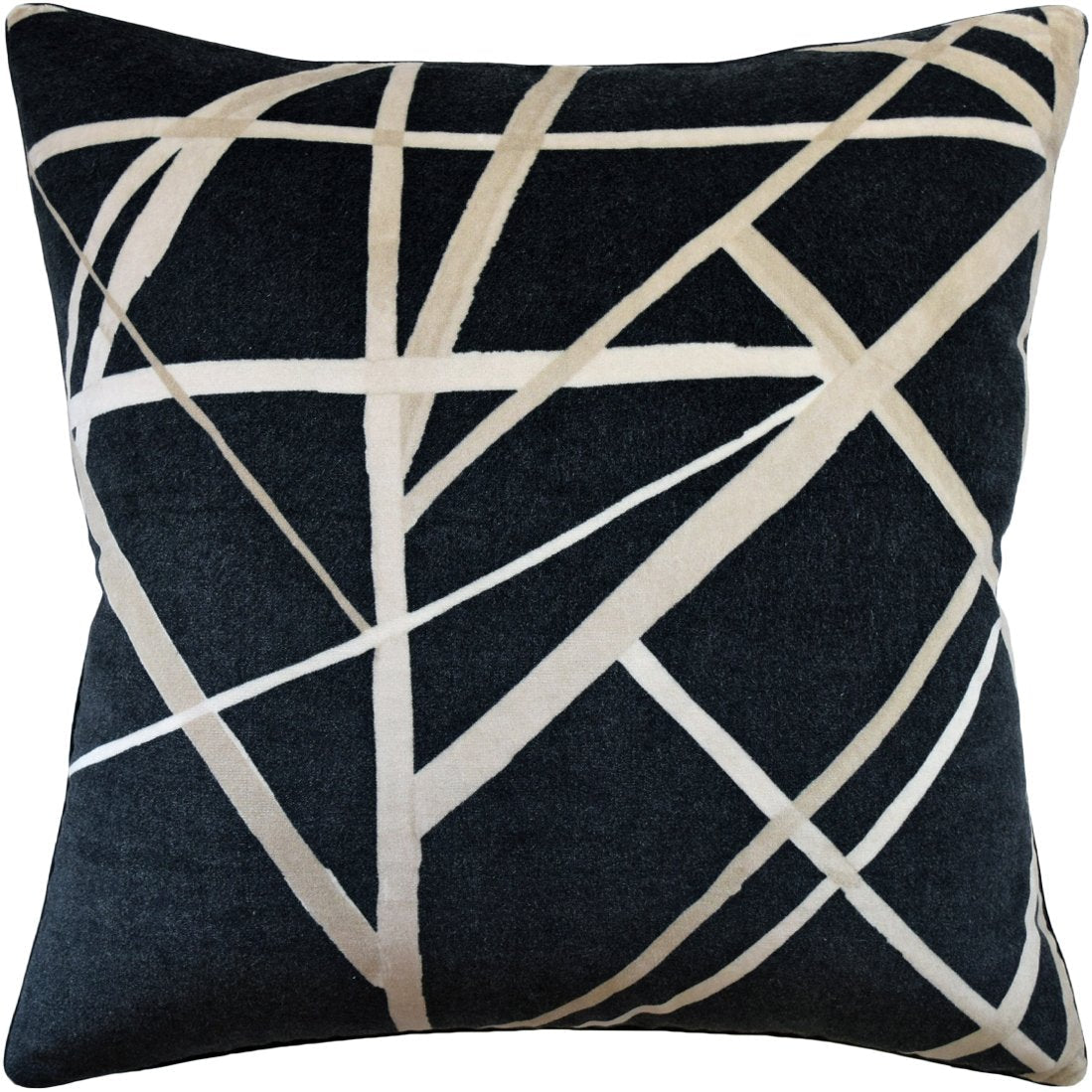 Channels Velvet Almond on Ebony Decorative Pillow