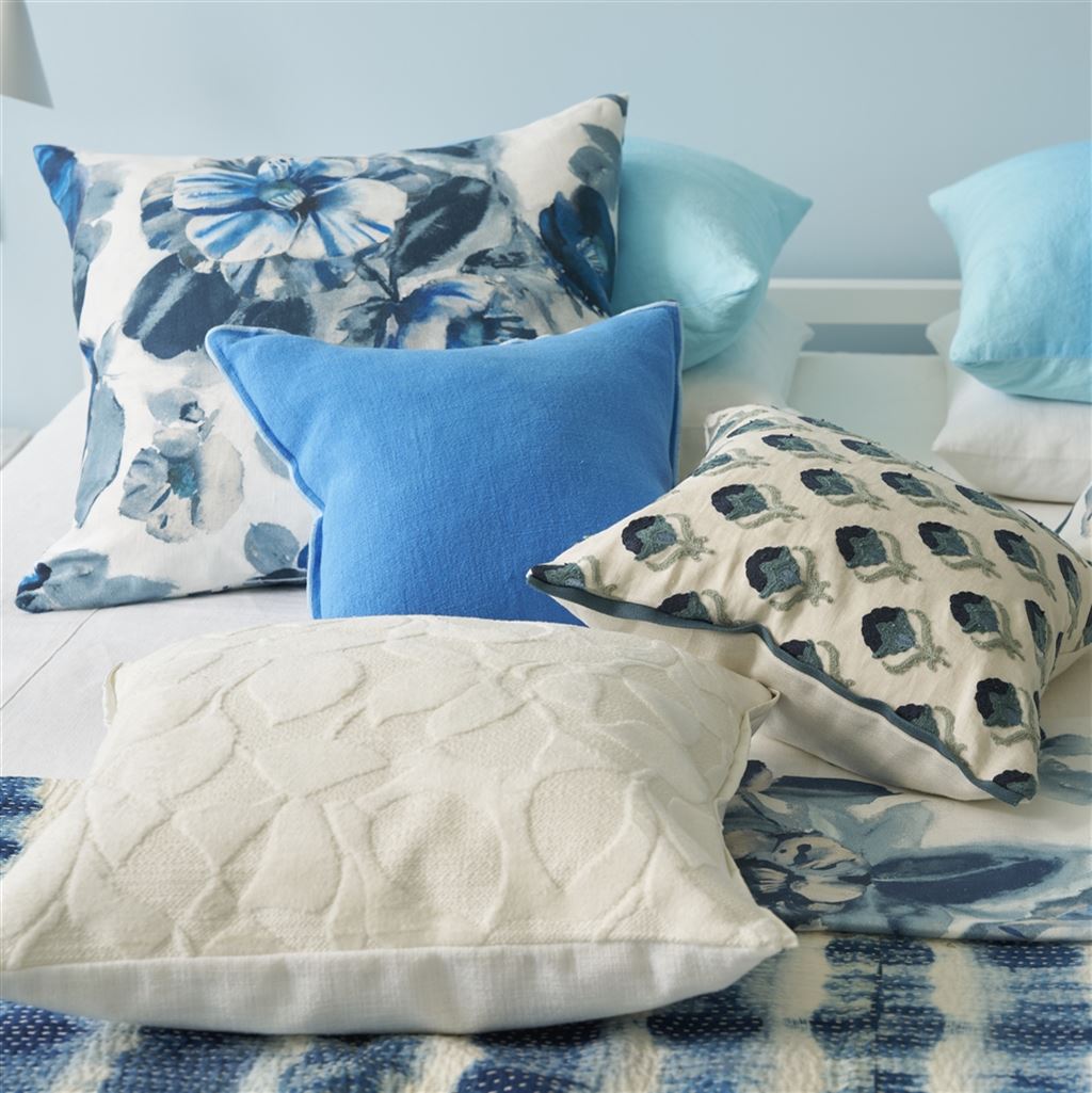 Designers Guild Camellia Indigo Decorative Pillow