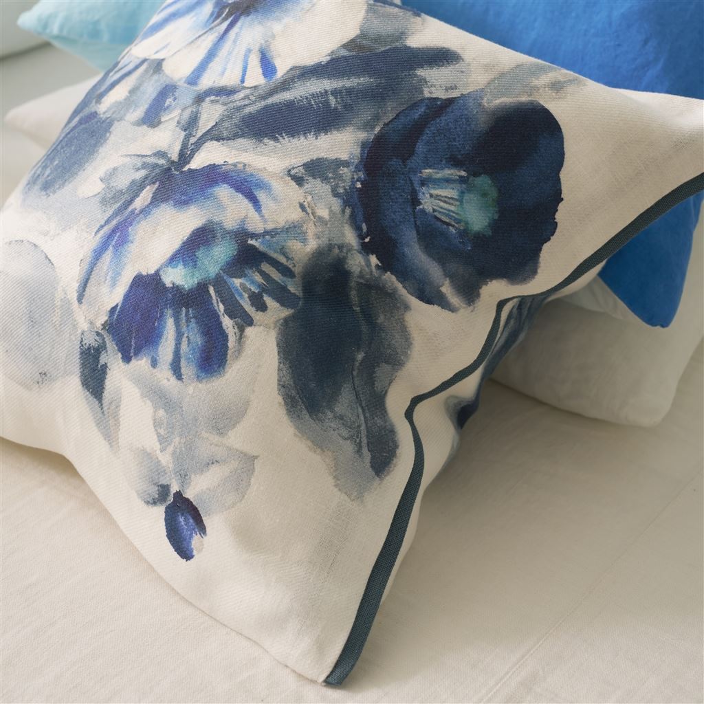 Designers Guild Camellia Indigo Decorative Pillow