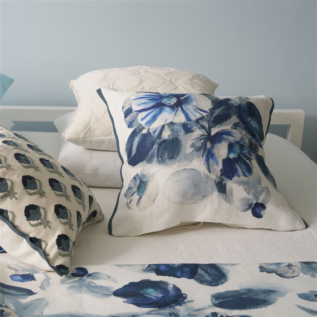 Designers Guild Camellia Indigo Decorative Pillow