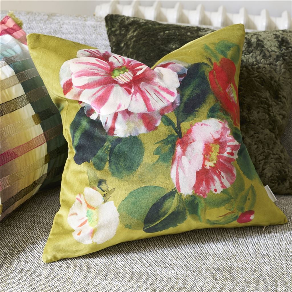 Designers Guild Camellia Velours Mimosa Decorative Pillow