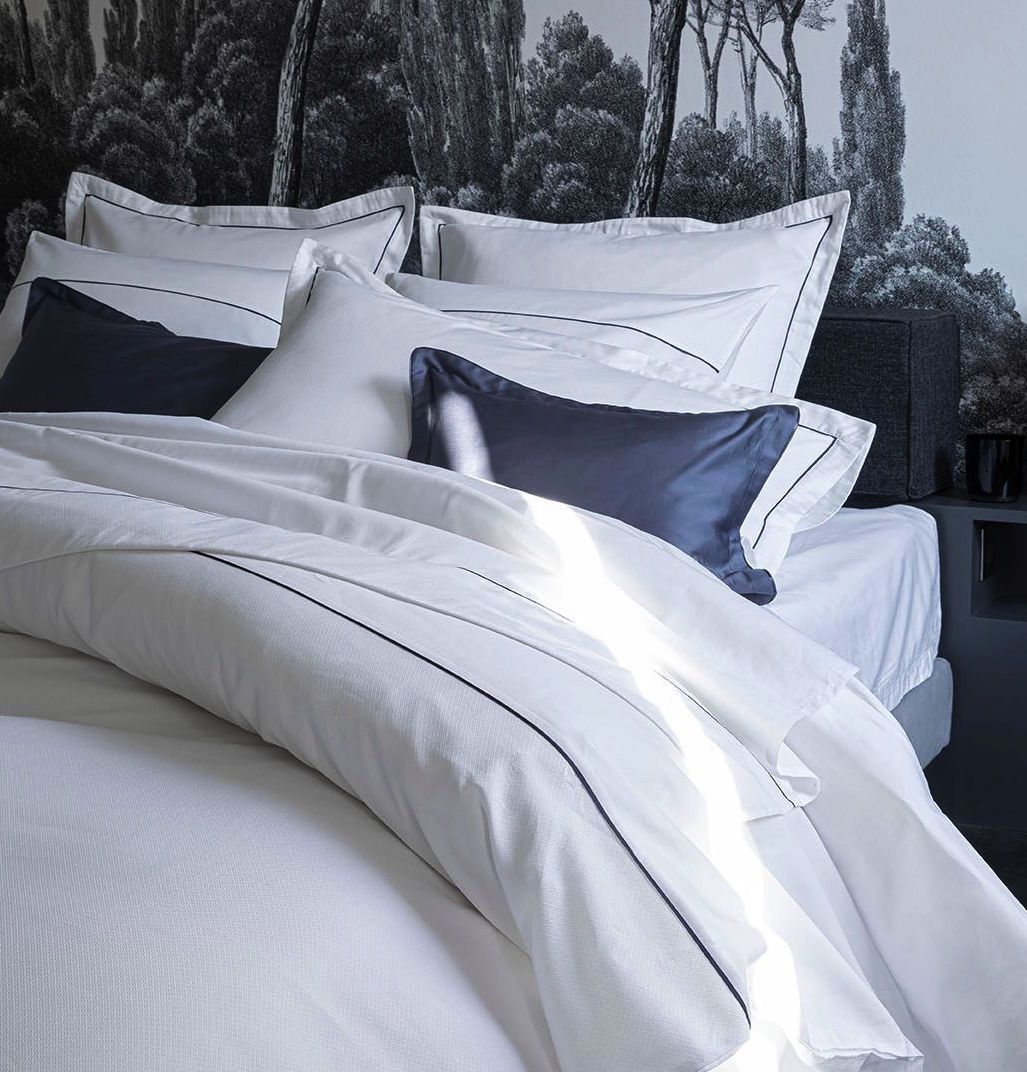 Orsay Snow & Navy Bedding by Alexandre Turpault