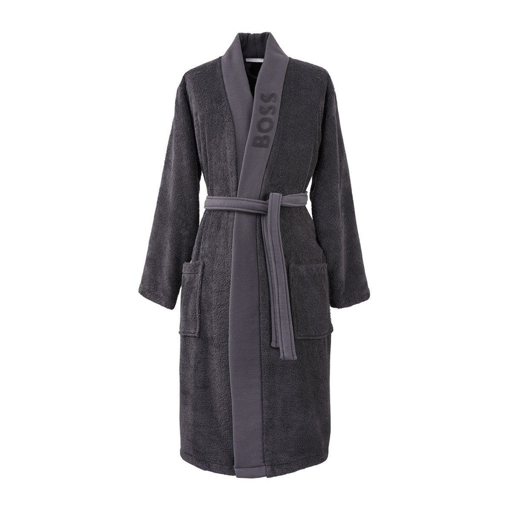 Plain Graphite Kimono Bathrobe by Hugo Boss