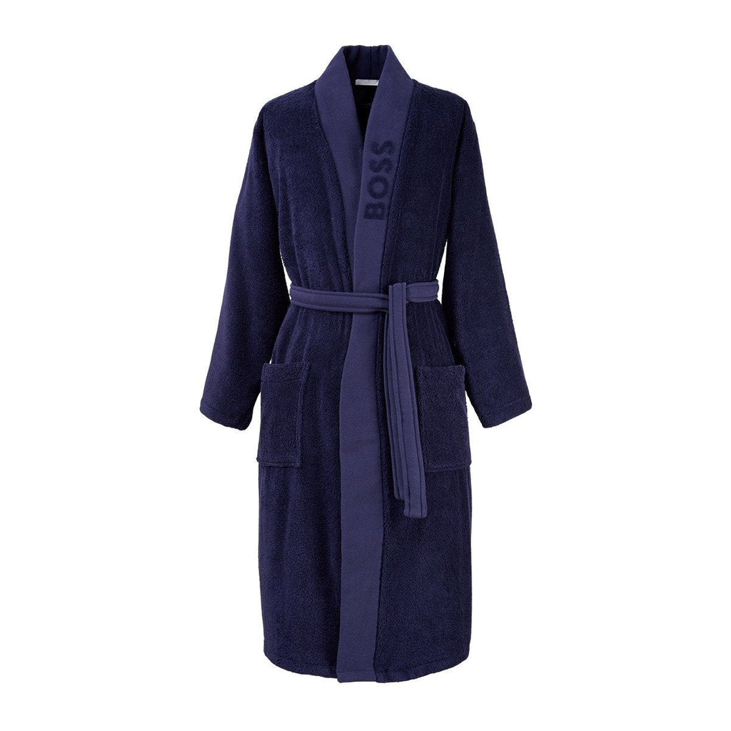 Plain Navy Bathrobe by Hugo Boss
