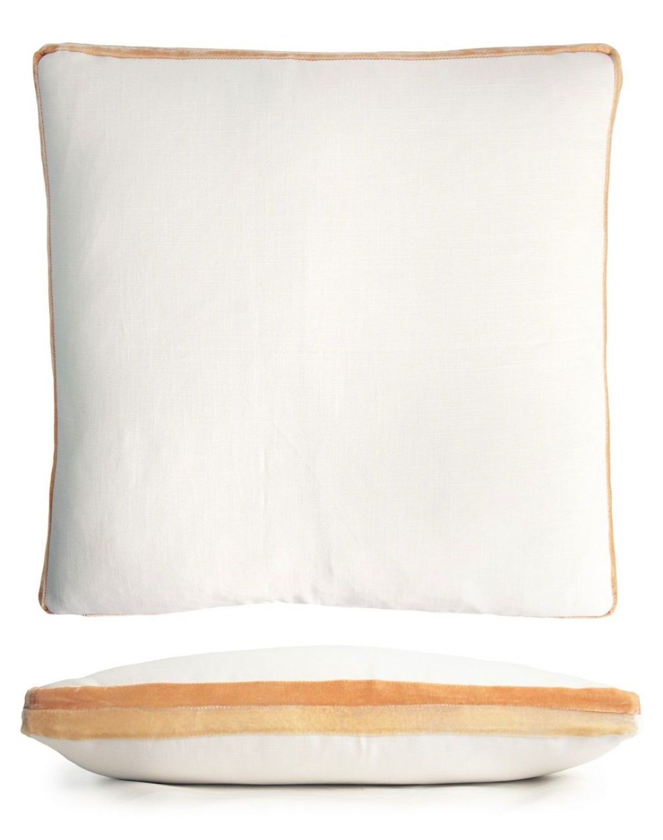 Gold Beige Double Tuxedo Pillows by Kevin O'Brien Studio