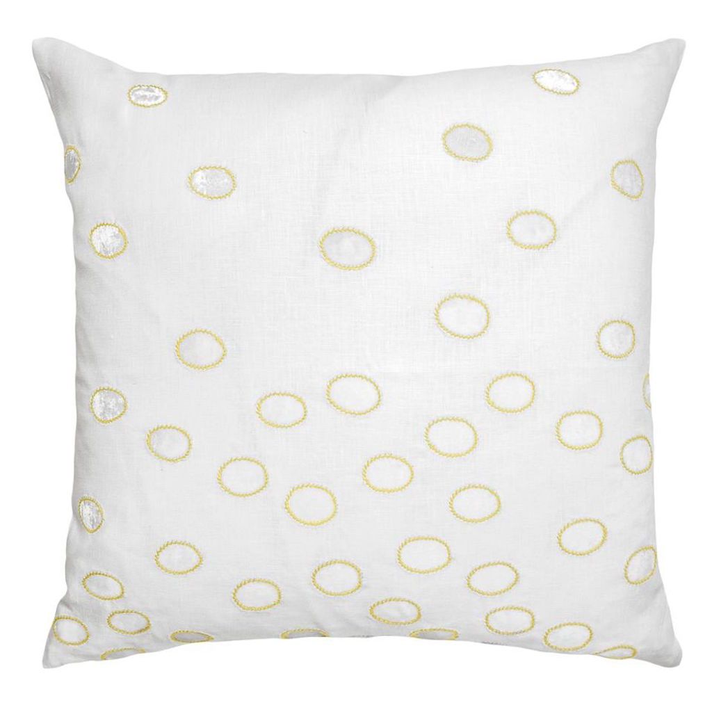 Yellow Ovals Velvet Appliqué Pillow by Kevin O'Brien Studio