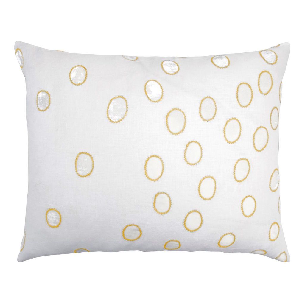 Yellow Ovals Velvet Appliqué Pillow by Kevin O'Brien Studio