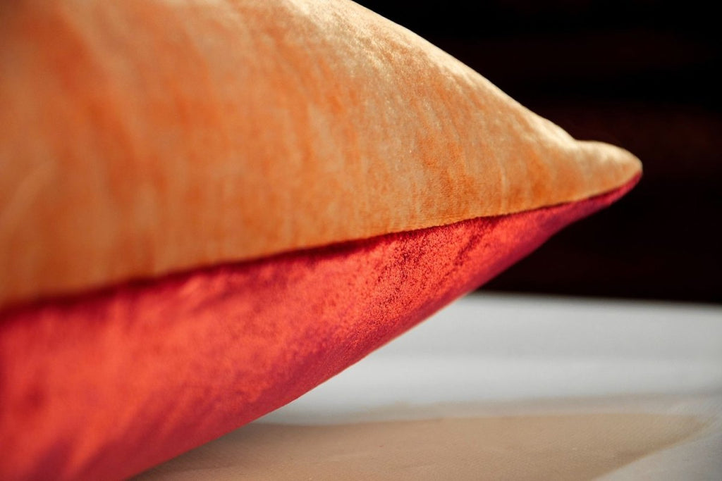 Wildberry & Mango Two Tone Ombre Velvet Pillow
