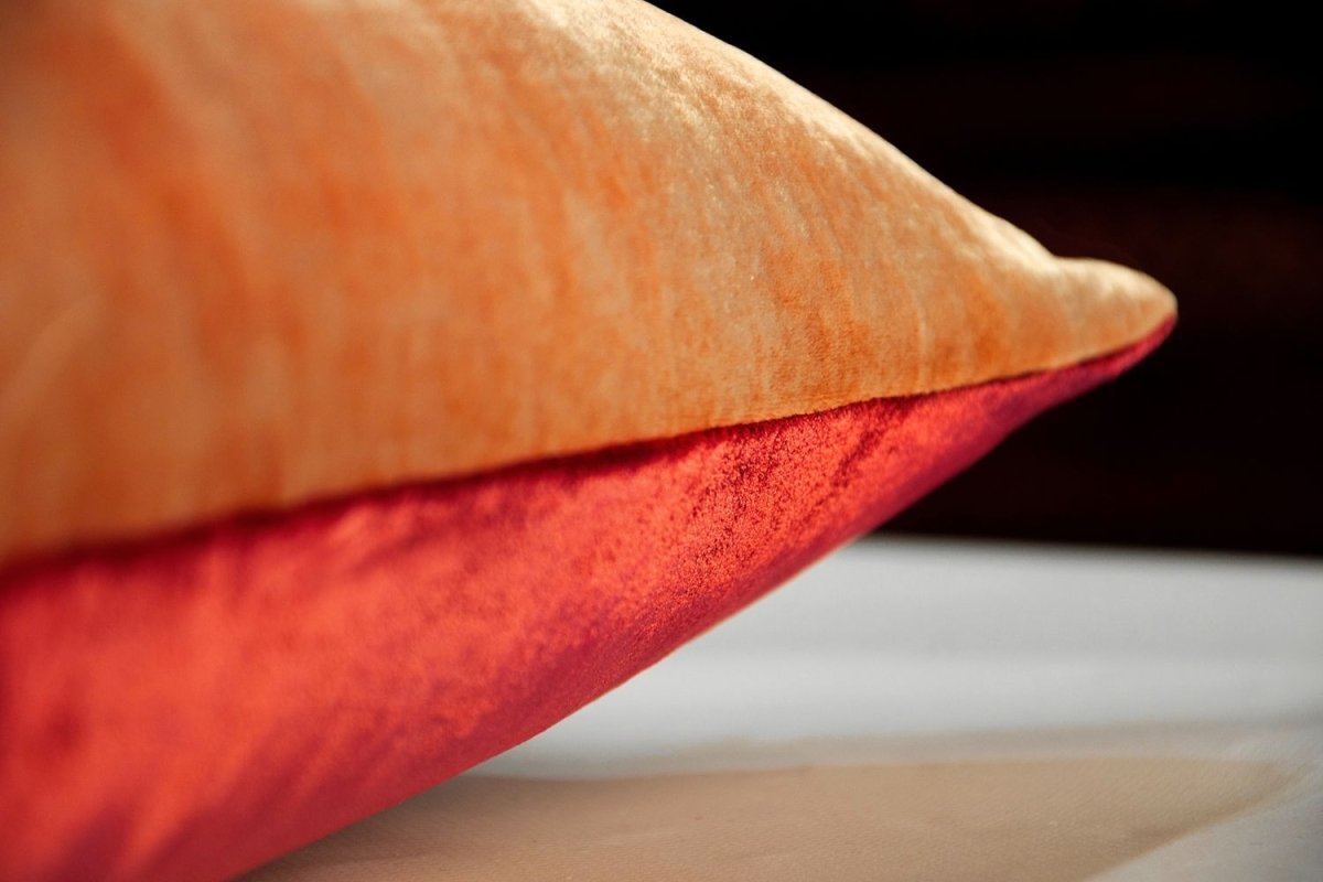 Wildberry & Mango Two Tone Ombre Velvet Pillow