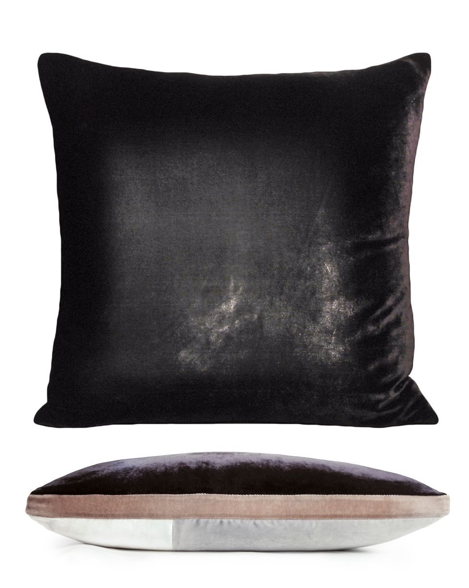 Smoke Color Block Velvet Throw Pillow