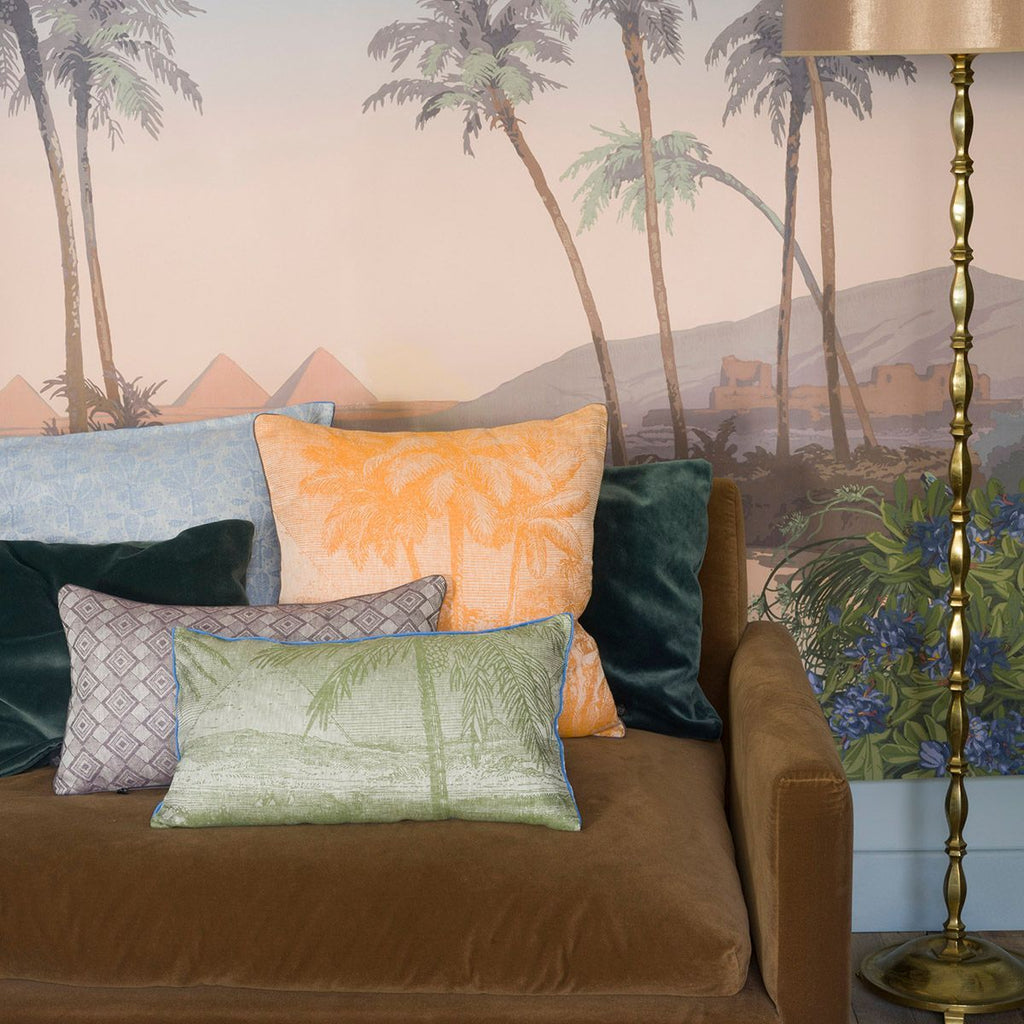 Croisière sur le Nil Palm Pillows by Le Jacquard Français