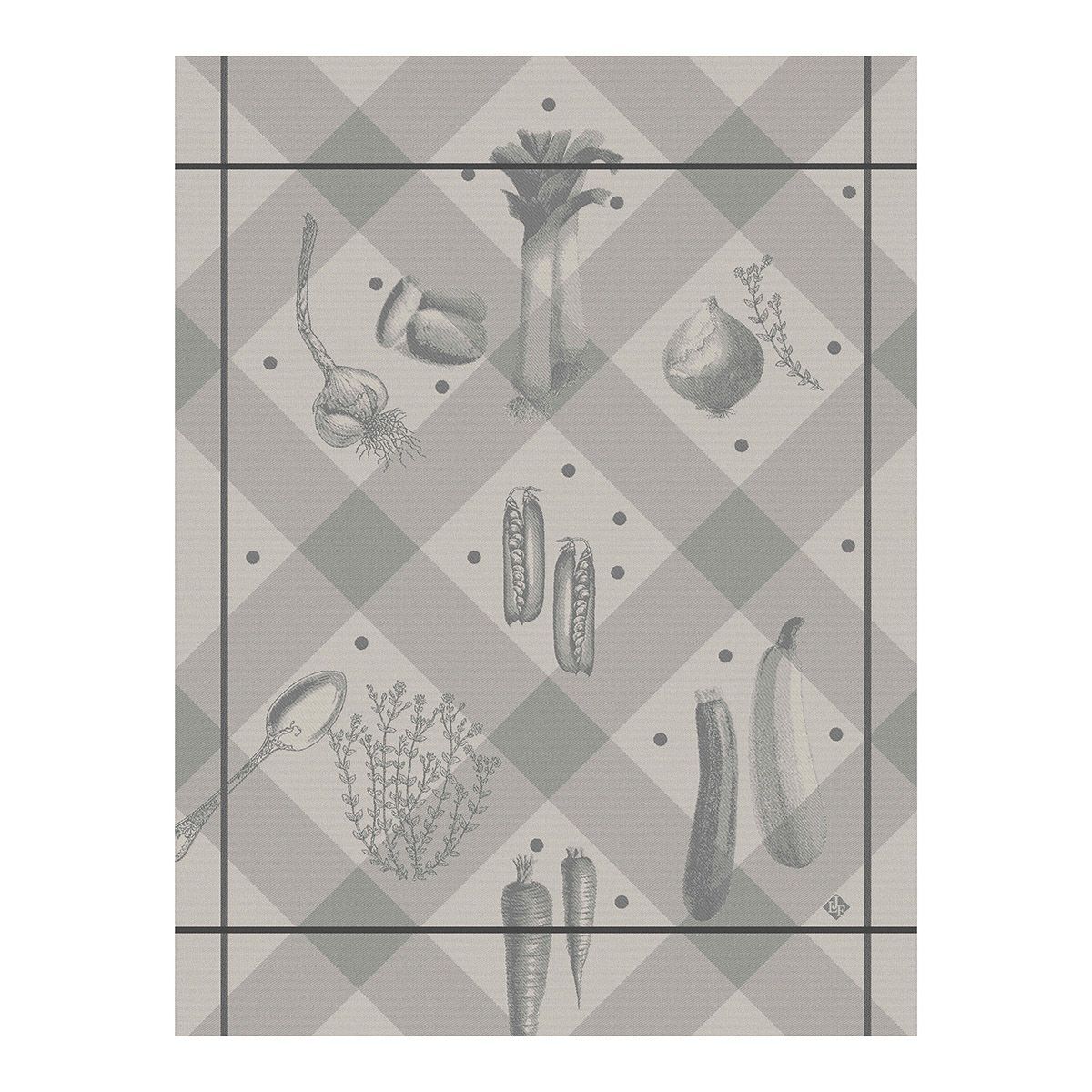 Legumes Au Jardin Grey Tea Towels by Le Jacquard Français