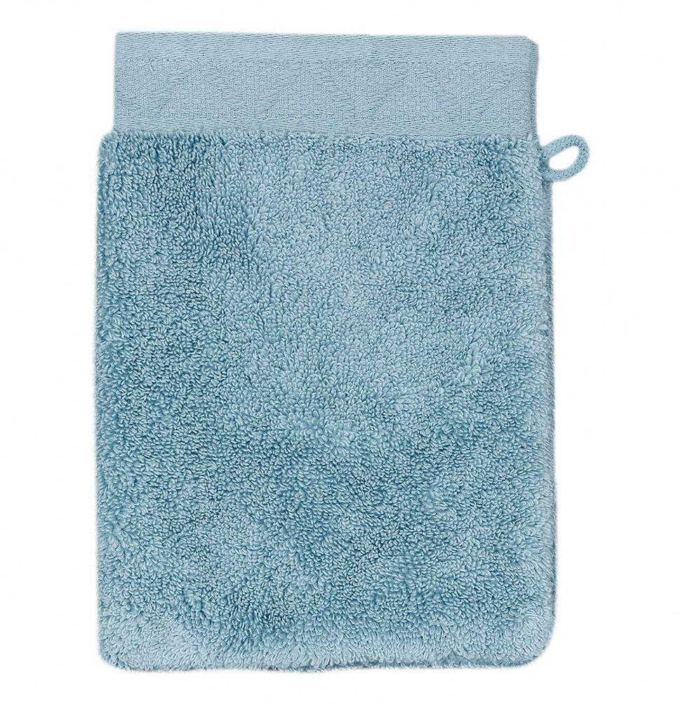 Caresse Blue Ice Bath Towels by Le Jacquard Français
