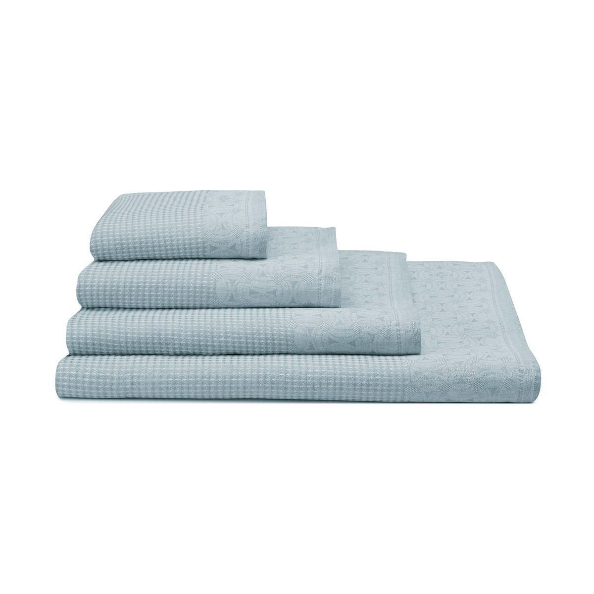 Lula Ice Blue Towels by Le Jacquard Français