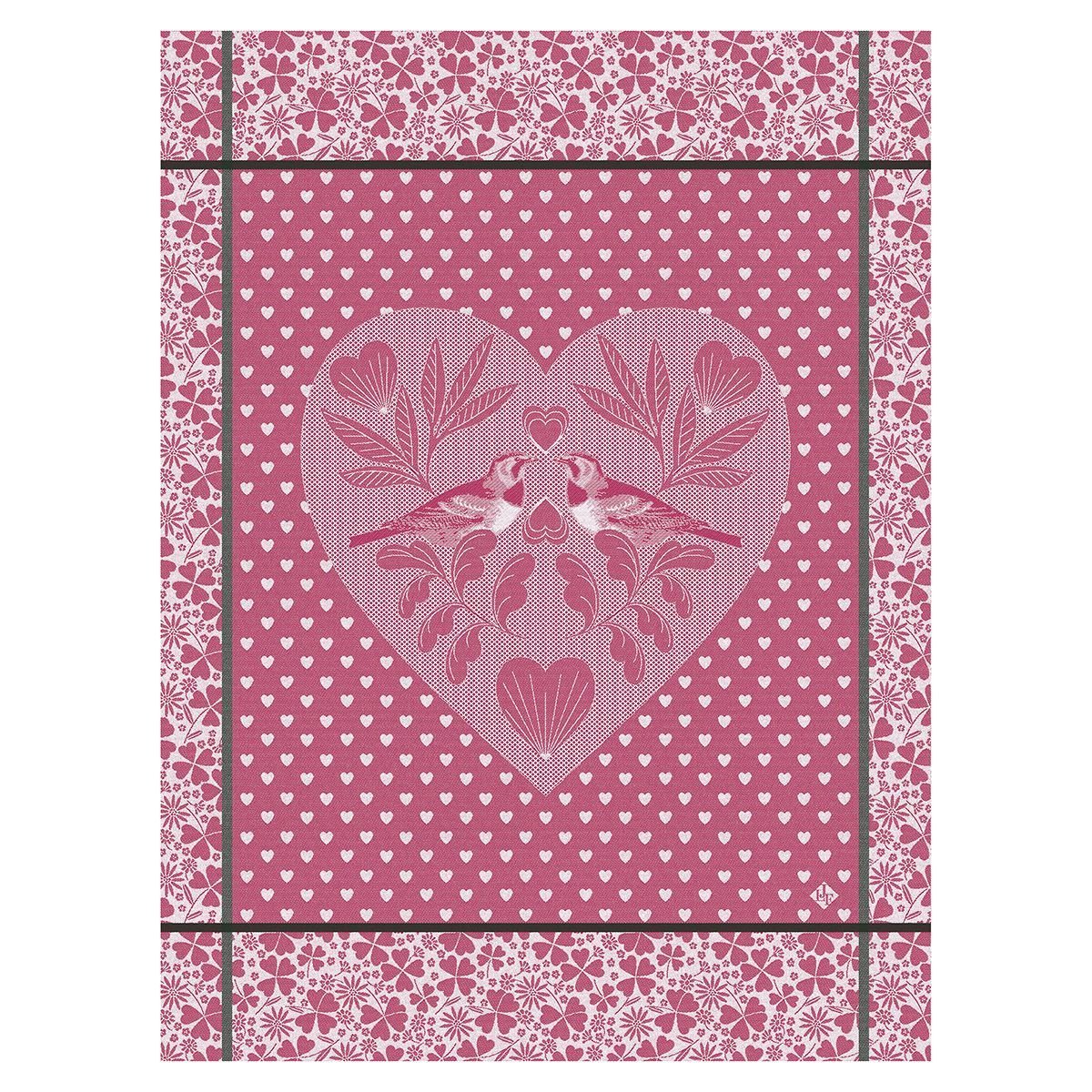Amour Pink Tea Towels by Le Jacquard Français
