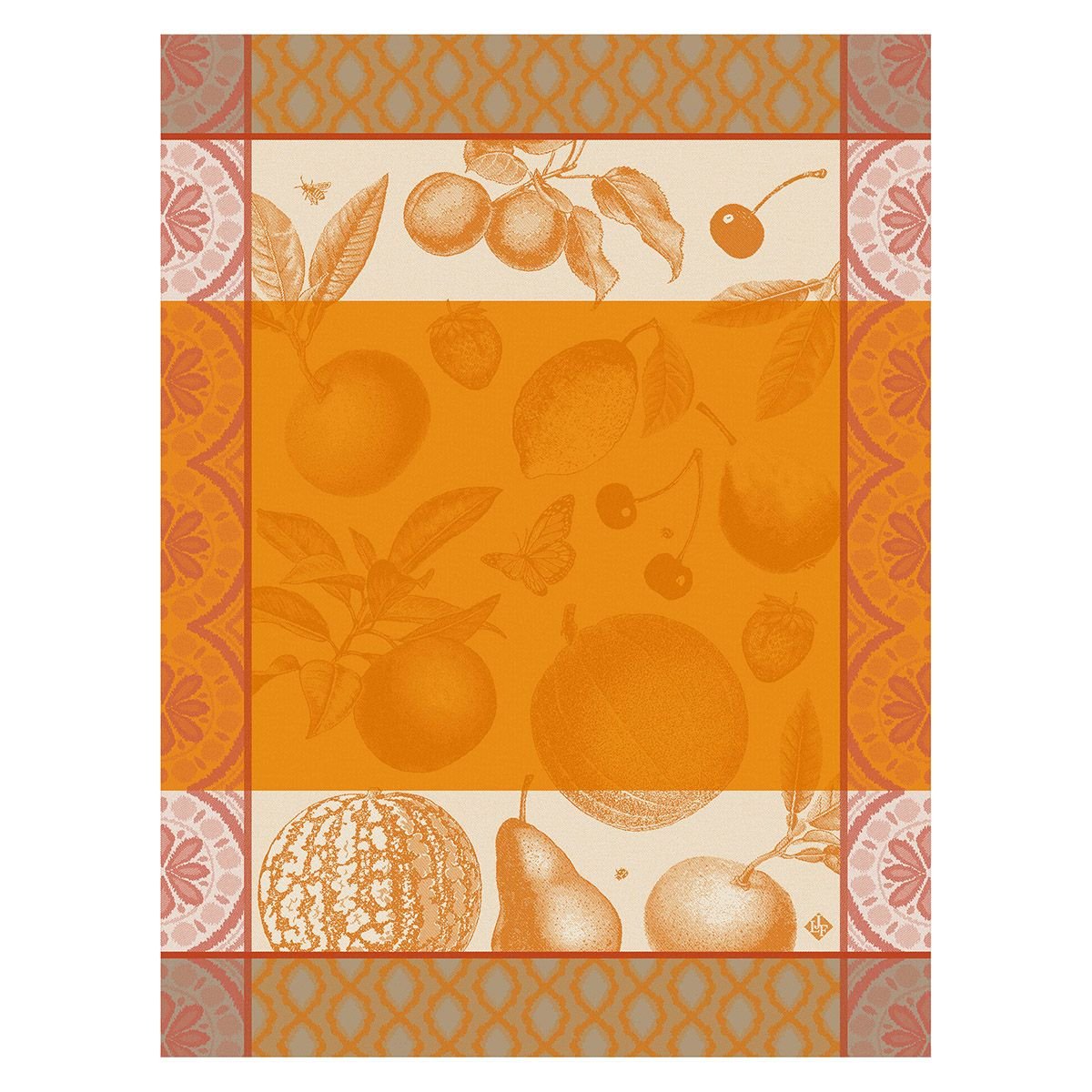 Arrière Pays Orange Tea Towels by Le Jacquard Français