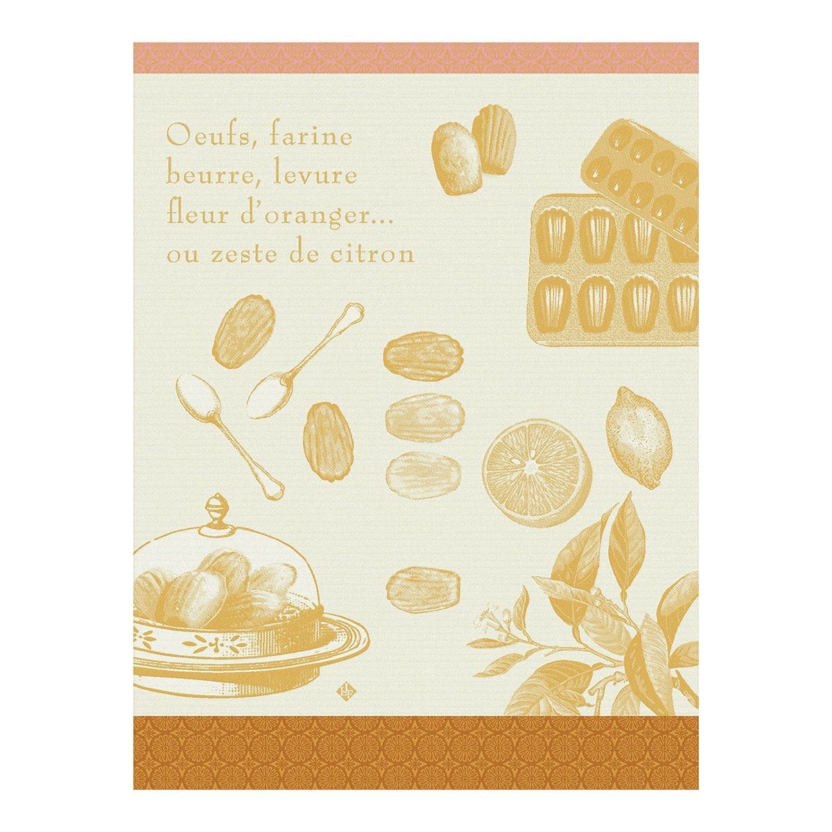 Madeleines Yellow Tea Towels by Le Jacquard Français